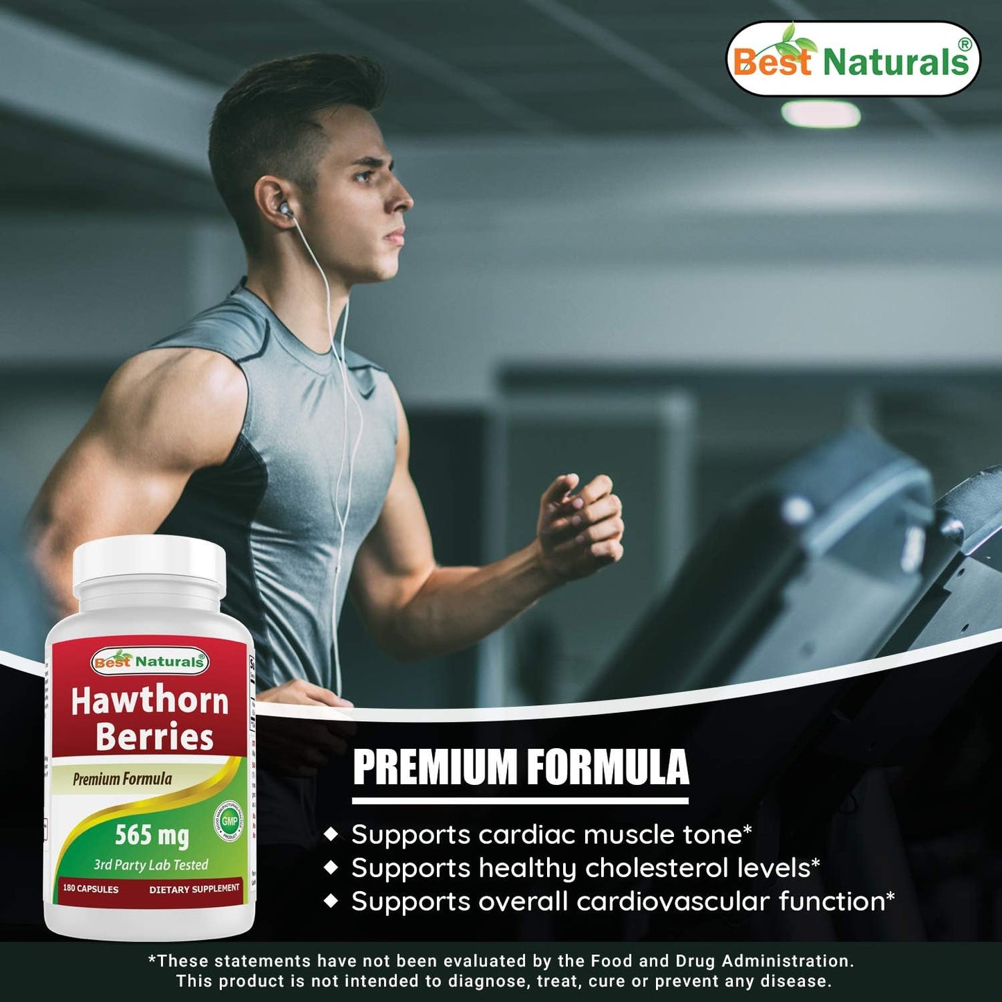 Premium Herbal Supplement: Hawthorn Berry 565mg & Ashwagandha Extract 500mg Blend for Heart Health and Stress Relief