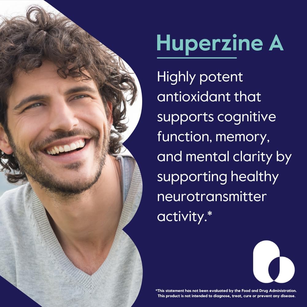 Premium Huperzine A 400mcg Supplement - 120 Vegan Capsules - Non-GMO & Gluten-Free - No Stearates Included