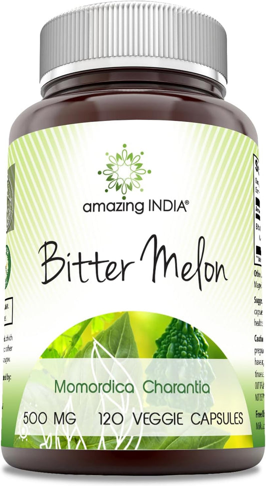 Premium India Bitter Melon Supplement 500mg - 120 Veg Caps - Non-GMO & Gluten Free - High Quality Herbal Extract