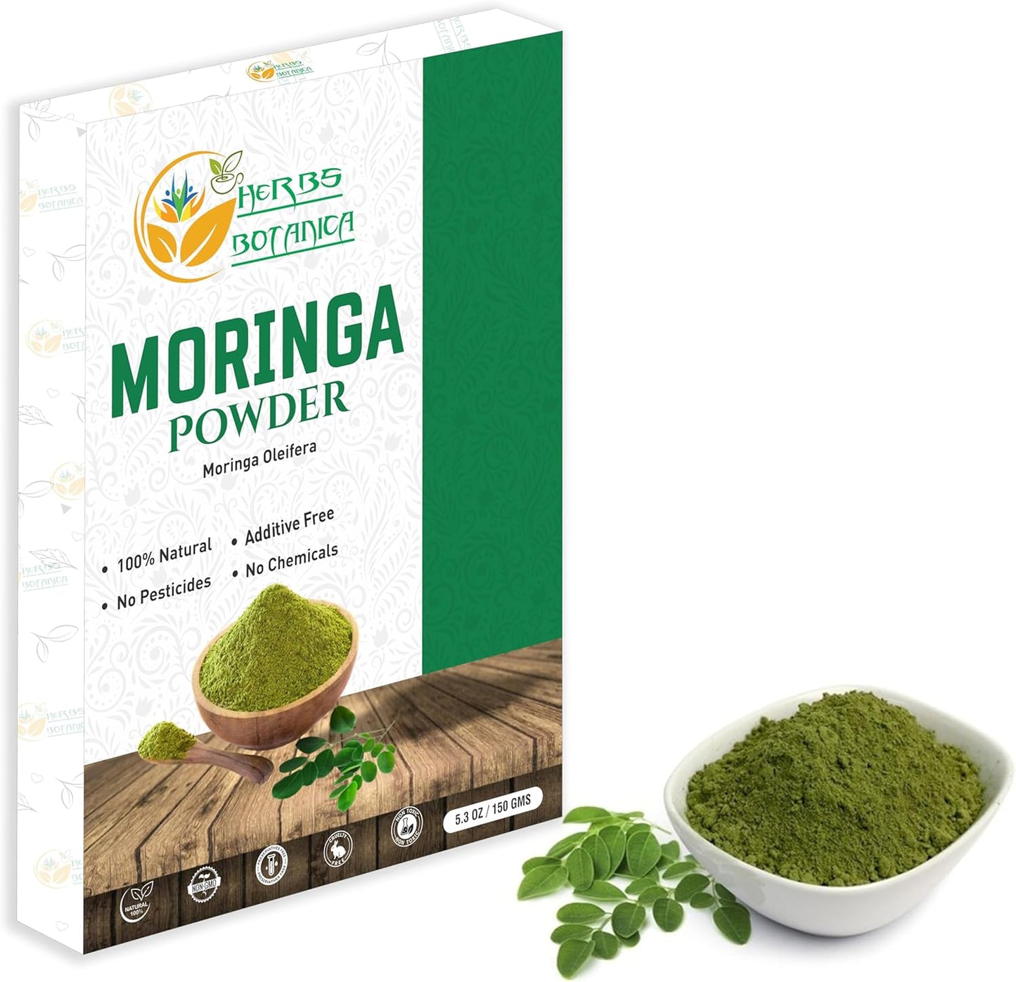 Premium Indian Moringa Leaf Powder 5.3oz Pack - Natural Vitamin Superfood for Immune Health and Energy Boost