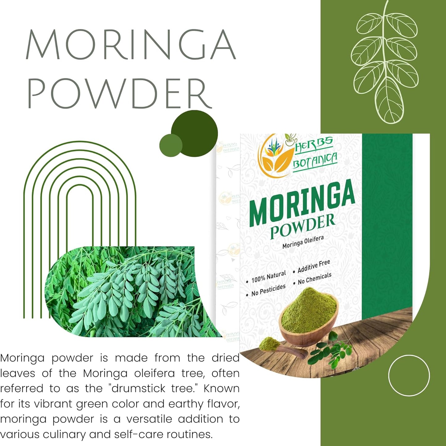 Premium Indian Moringa Leaf Powder 5.3oz Pack - Natural Vitamin Superfood for Immune Health and Energy Boost