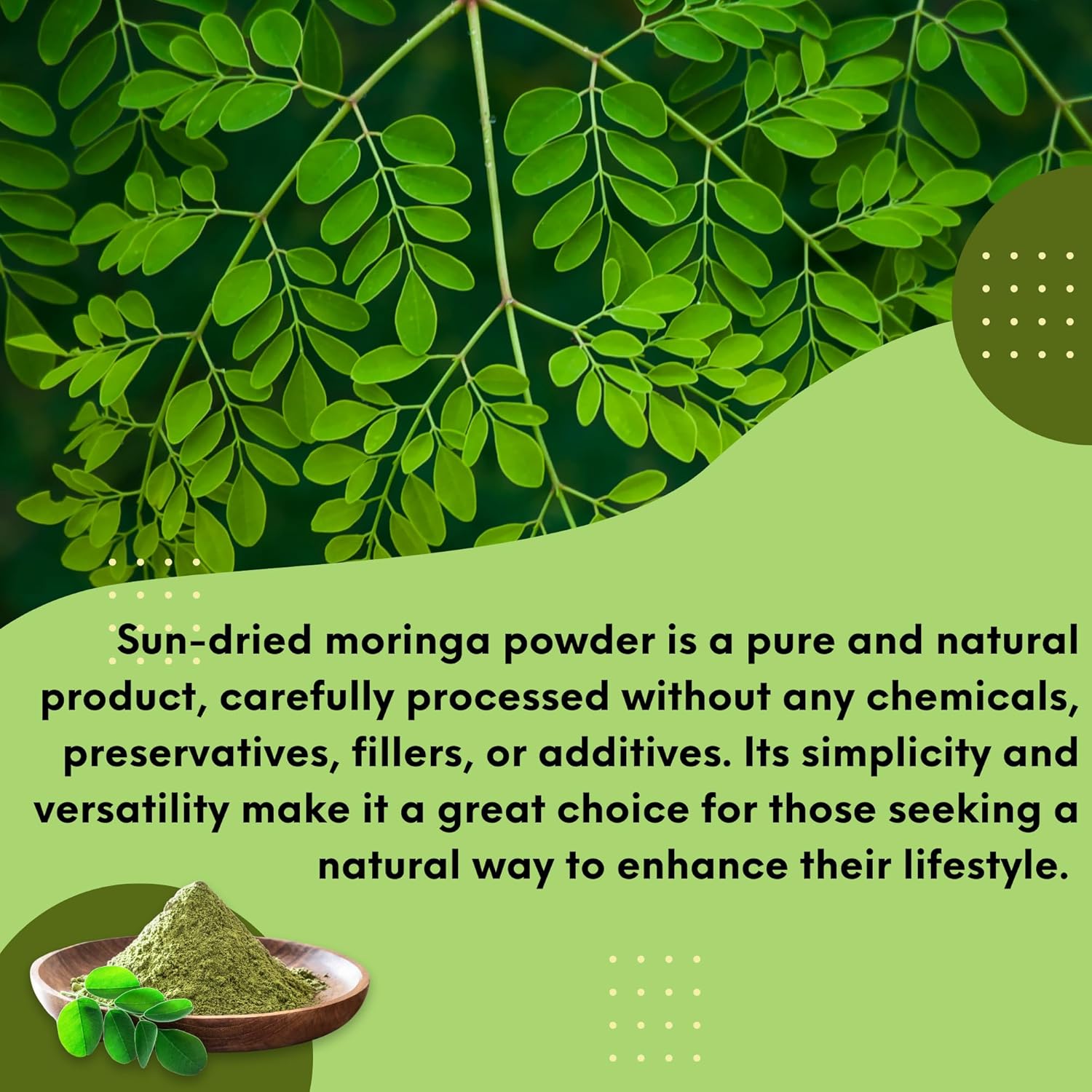 Premium Indian Moringa Leaf Powder 5.3oz Pack - Natural Vitamin Superfood for Immune Health and Energy Boost