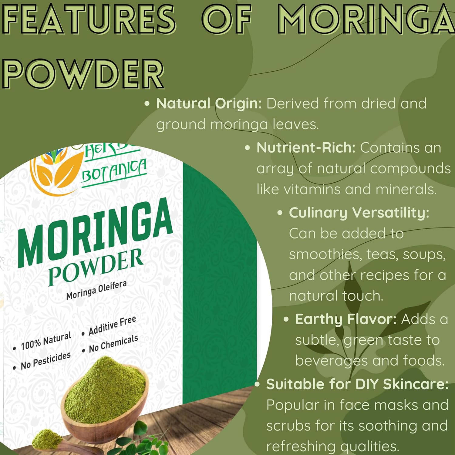 Premium Indian Moringa Leaf Powder 5.3oz Pack - Natural Vitamin Superfood for Immune Health and Energy Boost