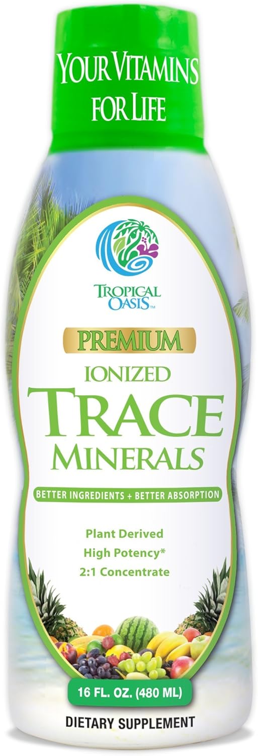 Premium Ionized Plant Based Trace Minerals Liquid Formula - 74 Essential Minerals for 96% Absorption - 16 oz Bottle