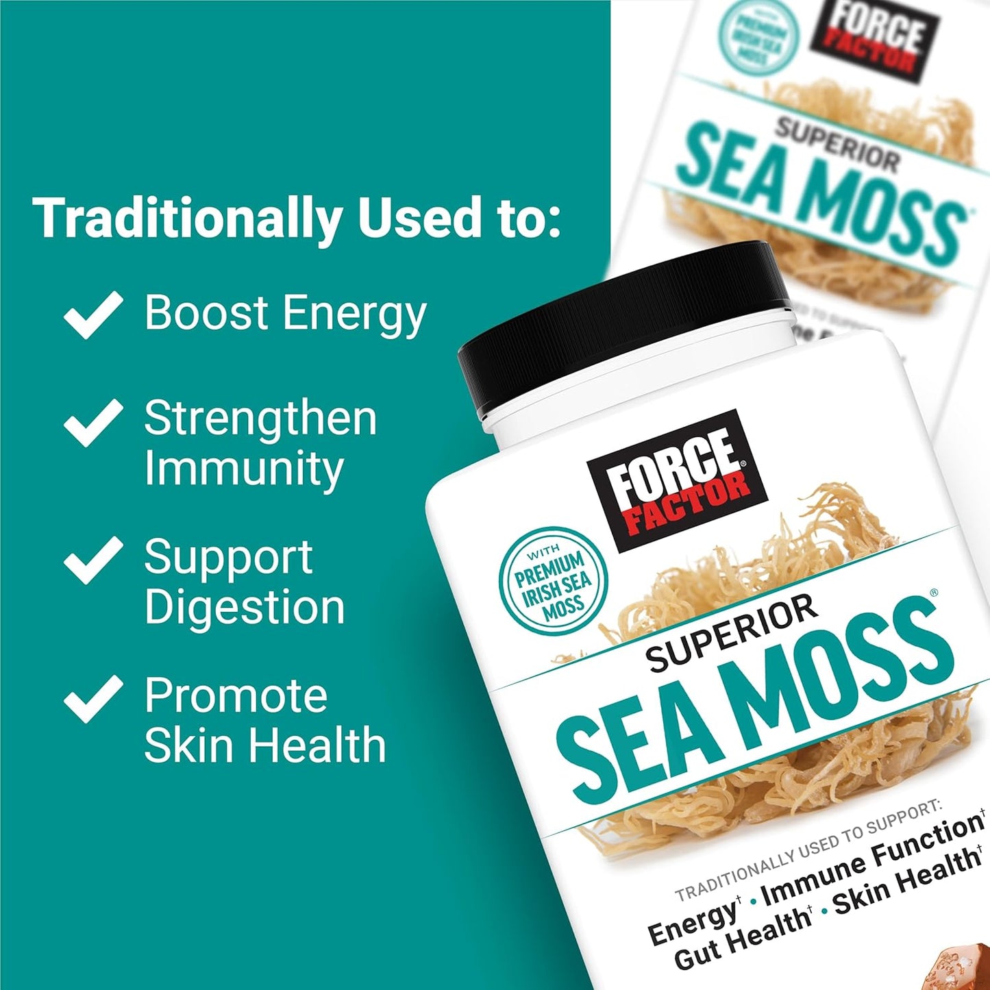 Premium Irish Sea Moss Soft Chews for Energy, Immunity, Gut & Skin Health - Salted Caramel Flavor - Non-GMO & Gluten Free - 60 Count