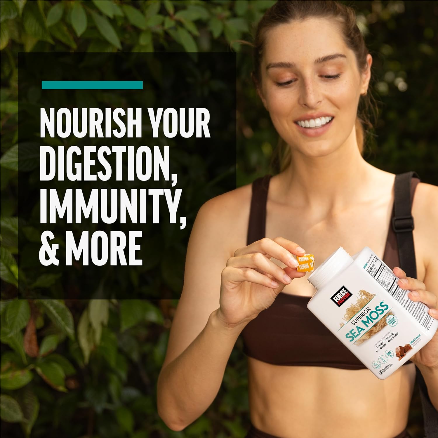 Premium Irish Sea Moss Soft Chews for Energy, Immunity, Gut & Skin Health - Salted Caramel Flavor - Non-GMO & Gluten Free - 60 Count