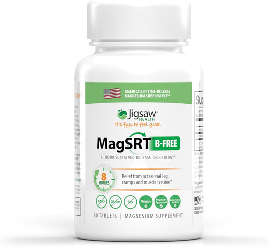 Premium Jigsaw Health MagSRT (B-Free) Slow Release Magnesium Supplement - Organic Magnesium Malate Tablets - 60 Tablets
