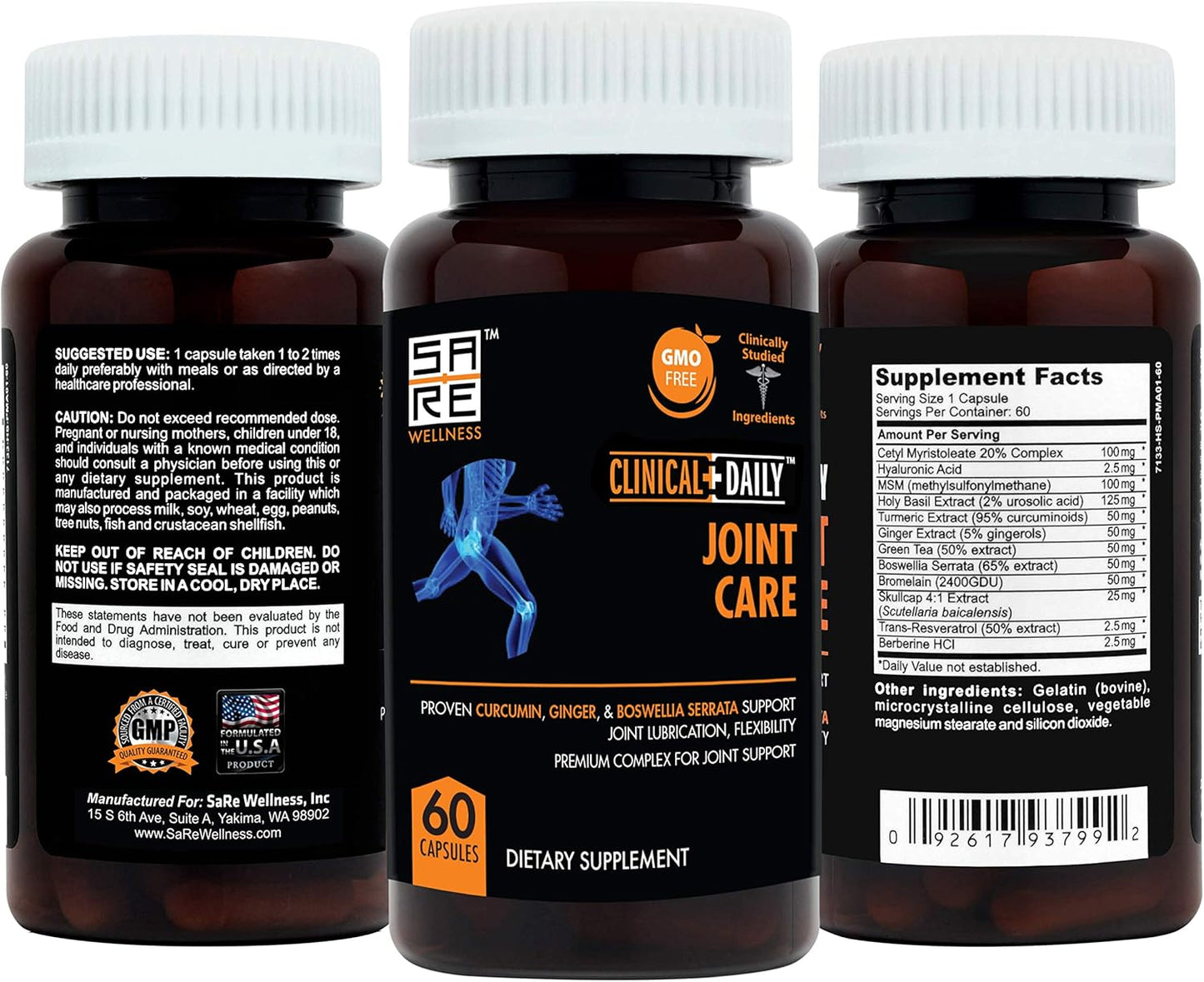 Premium Joint Support Supplement with Ginger, Turmeric, Hyaluronic Acid, and More - 60 Capsules