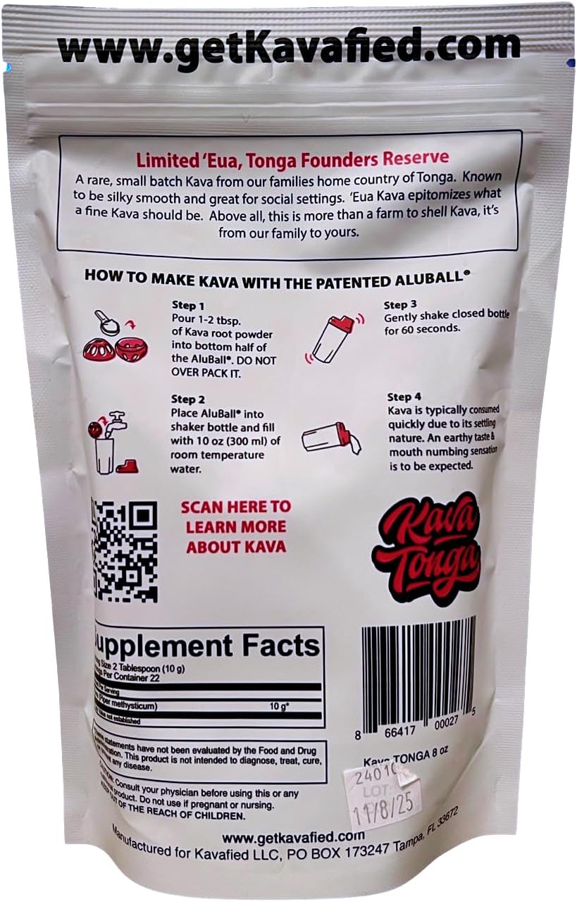 Premium Kavafied KAVA Tonga Root Powder - High-Quality 8oz Tongan Kava