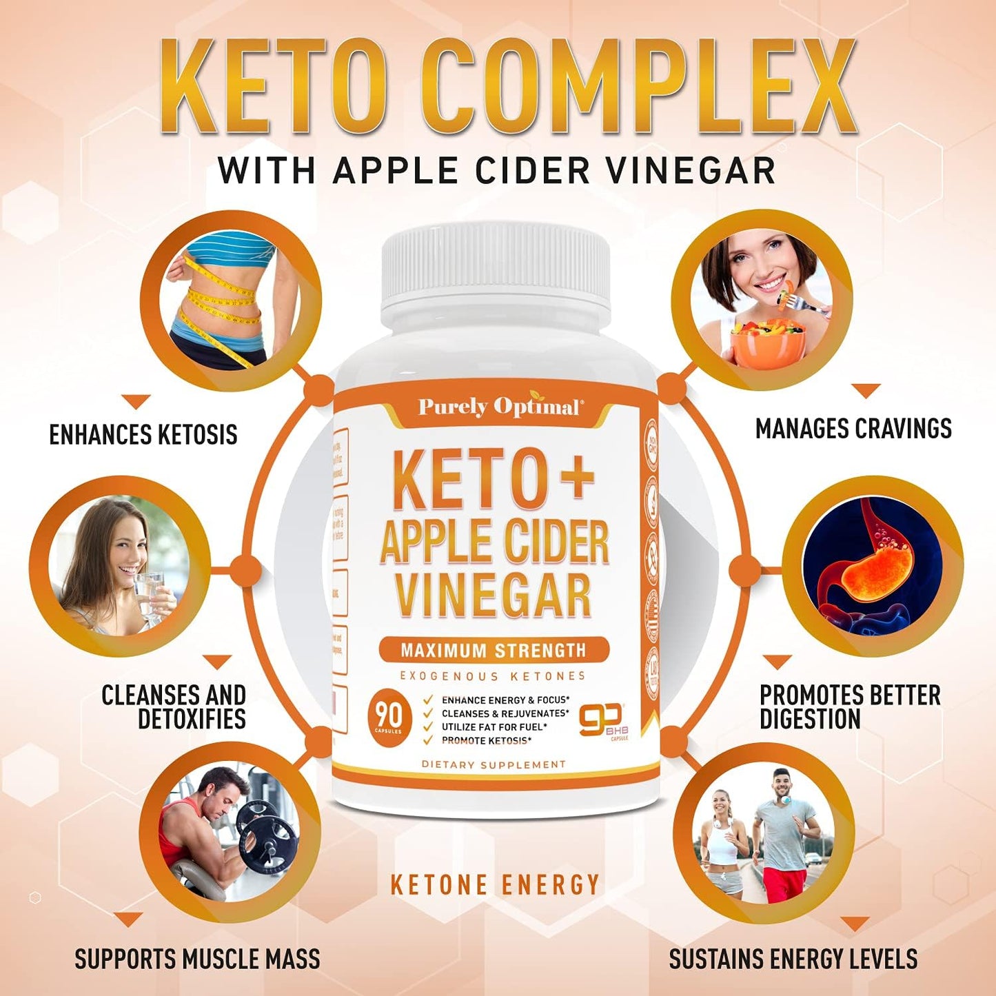 Premium Keto Pills with Apple Cider Vinegar & Brain Supplement - Nootropic Brain Booster for Focus, Memory & Mood