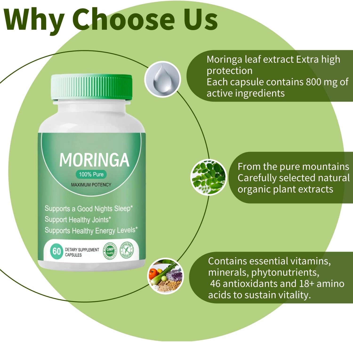 Premium Kidney Cleanse Supplement with Moringa for Improved Kidney Health, Skin and Gut Health - 1 Pack