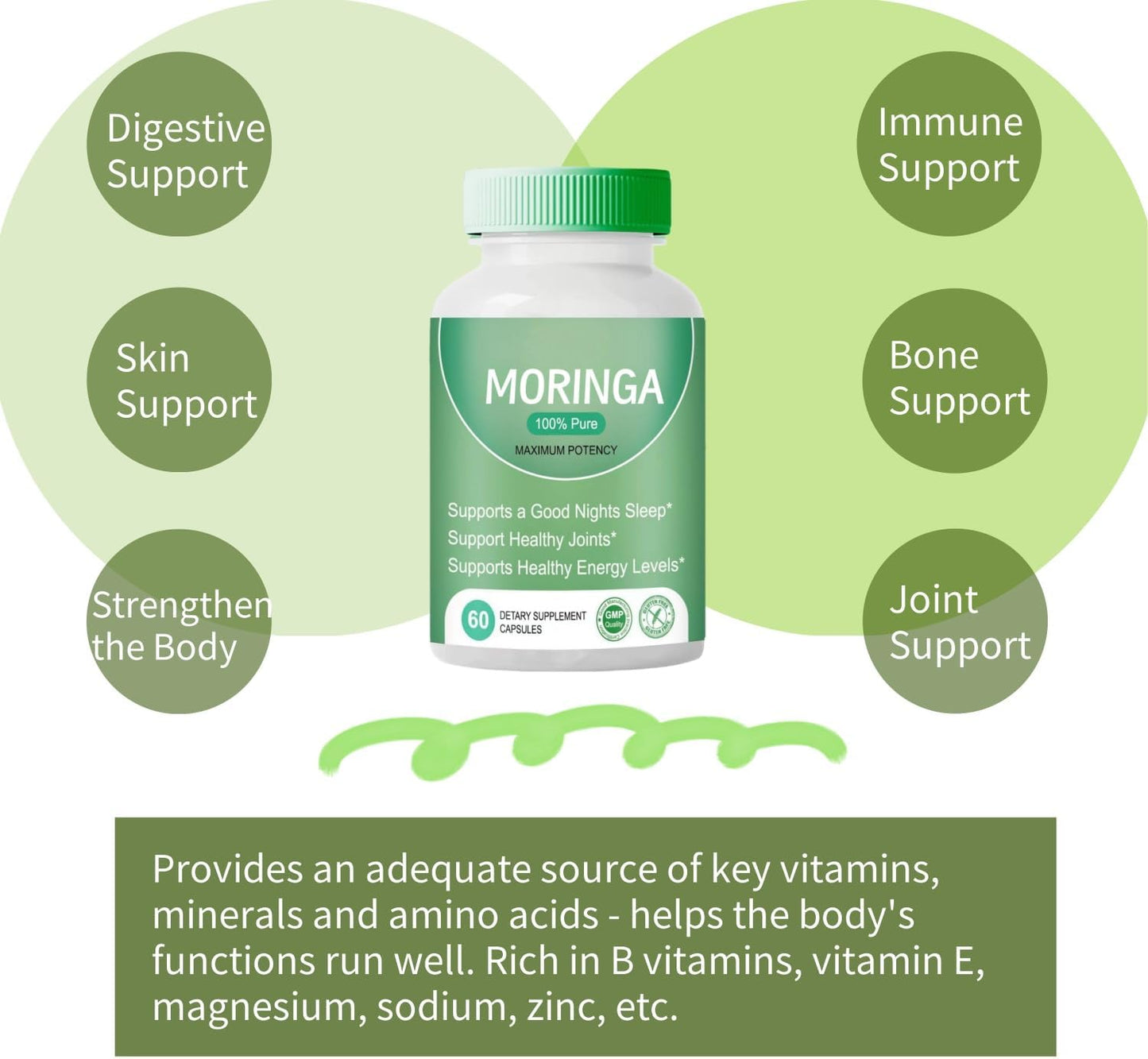 Premium Kidney Cleanse Supplement with Moringa for Improved Kidney Health, Skin and Gut Health - 1 Pack