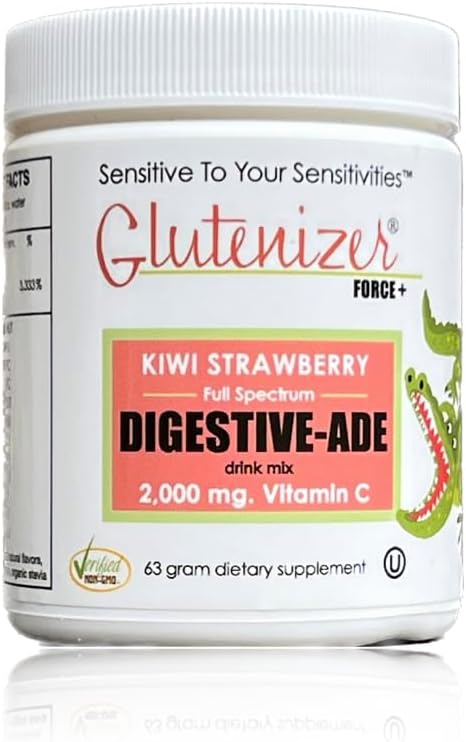 Premium Kiwi-Strawberry Digestive-Ade Drink Mix with Vegan Enzymes & Gut-Healing Vitamin C - Acid Indigestion Relief & Stomach Bloat Solution