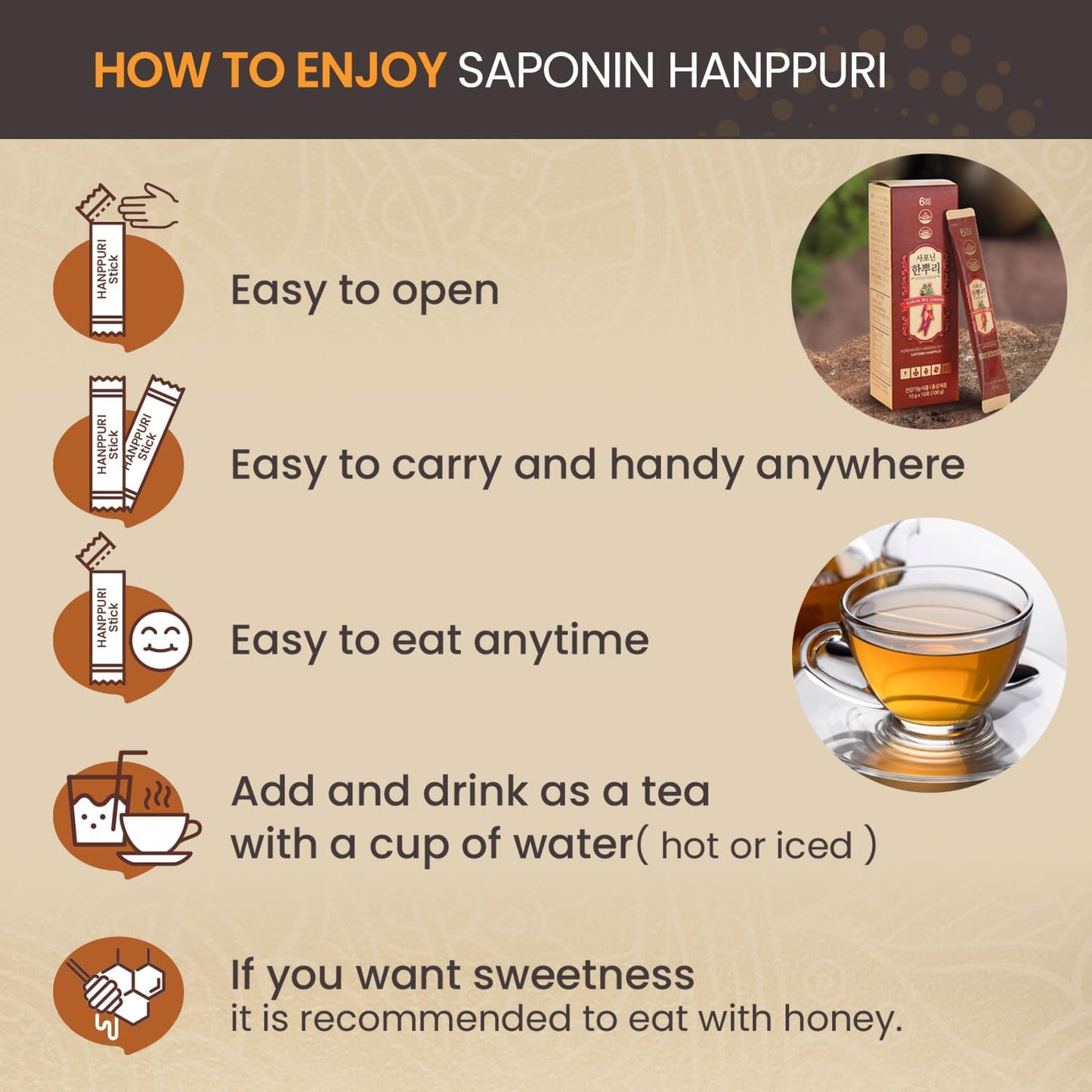 Premium Korean Panax Red Ginseng Extract - 6 Year Roots, 20mg Ginsenoside - Immunity, Energy, Stamina, Memory, Mood, Focus - 10g X 30 Pcs