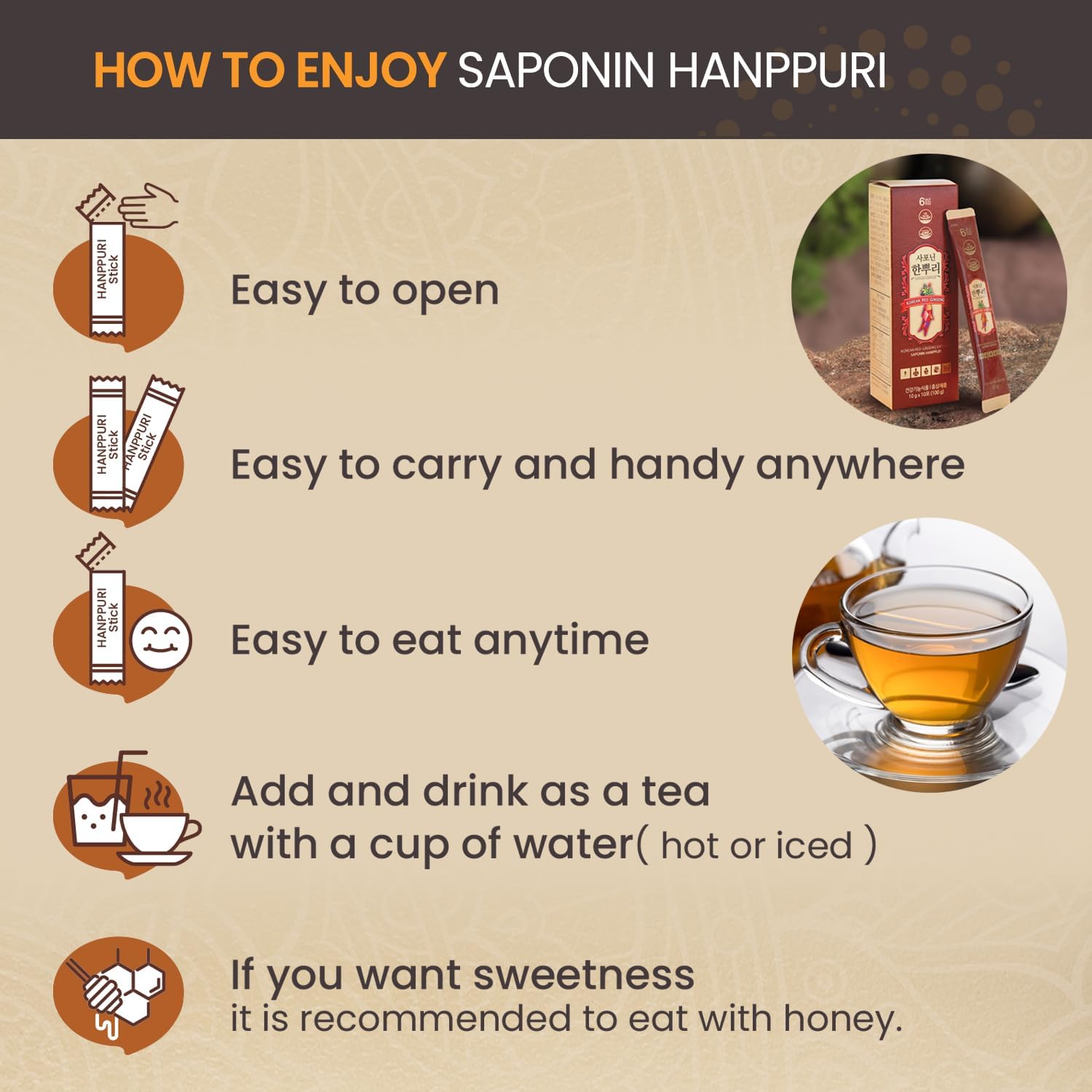 Premium Korean Panax Red Ginseng Extract - 6 Year Roots, 20mg Ginsenoside - Immunity, Energy, Stamina, Memory, Mood, Focus - 10g X 30 Pcs