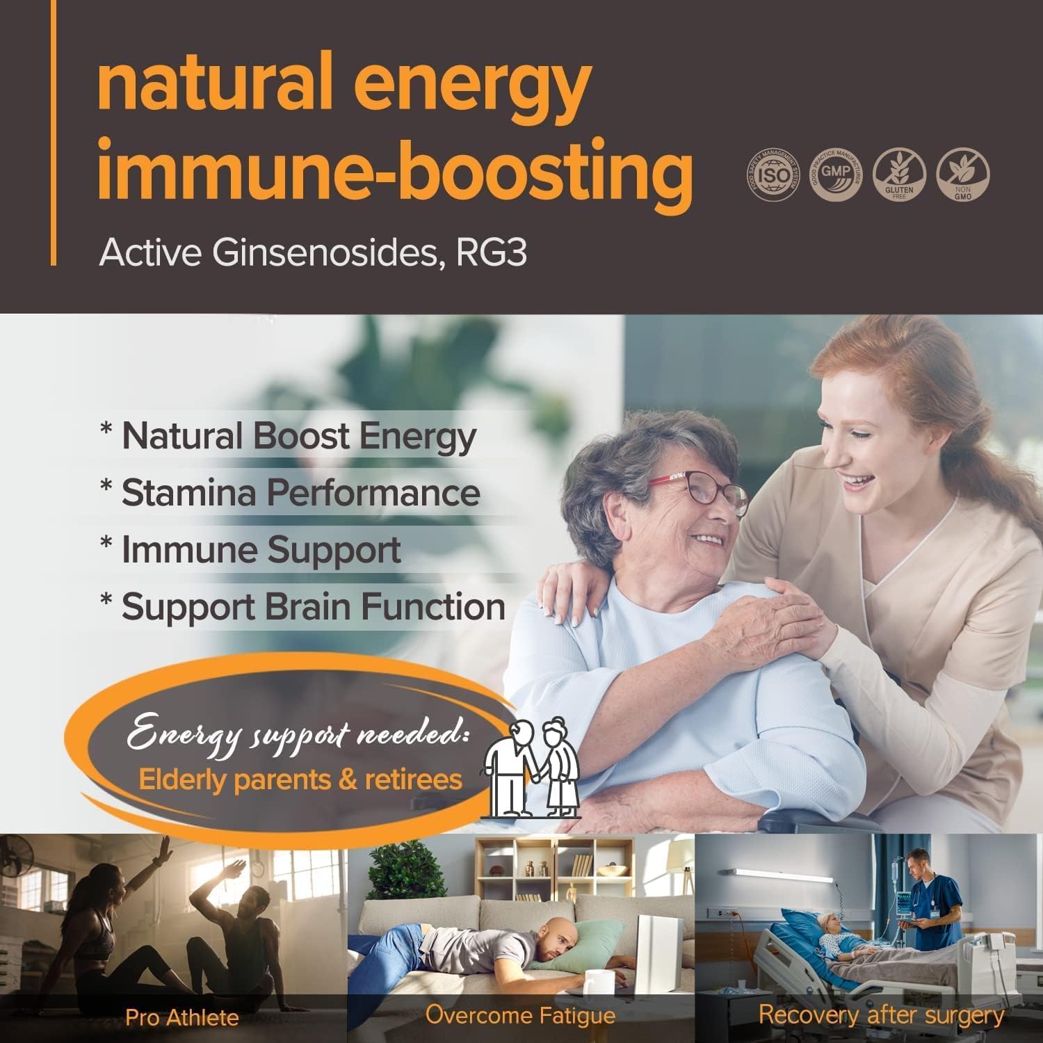 Premium Korean Red Ginseng Capsules with Pure Ginsenosides Rg3 for Natural Energy Support