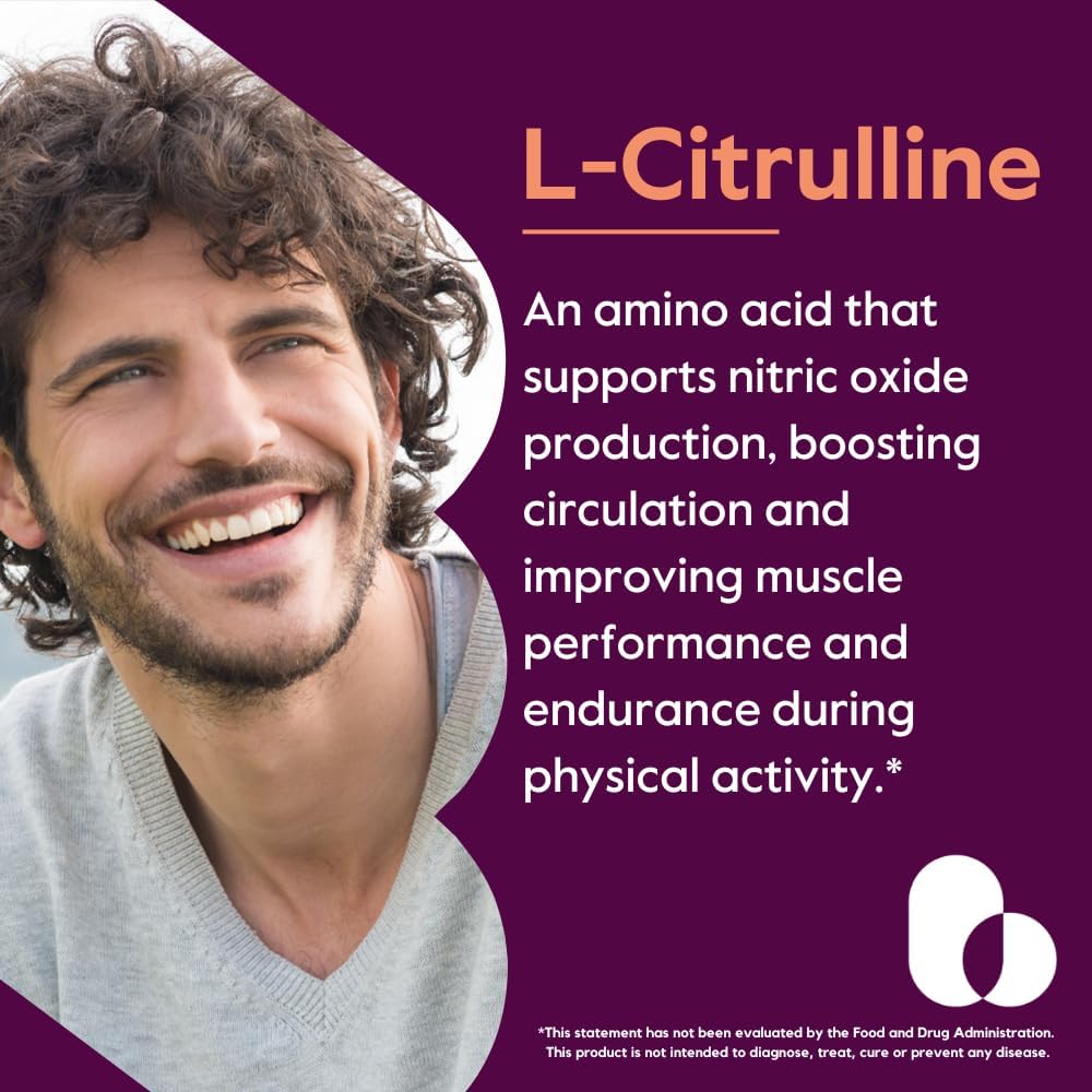 Premium L-Citrulline Supplement 750mg (120 Veg Caps) - Pure Formula, Non-GMO, Gluten-Free, Vegan - No Additives, No Fillers