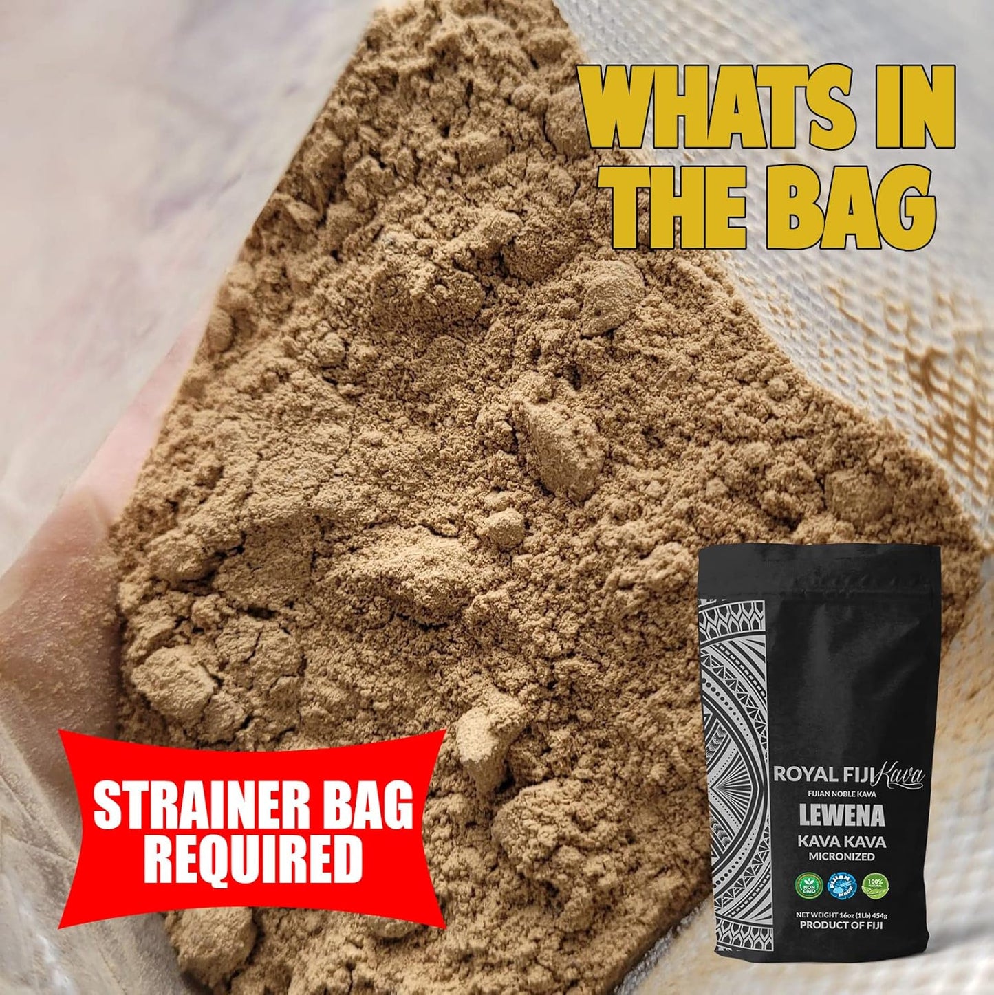 Premium Lewena Kava Powder from Royal Fiji - Smooth & Uplifting Social Drink Made from Mature Kava Root