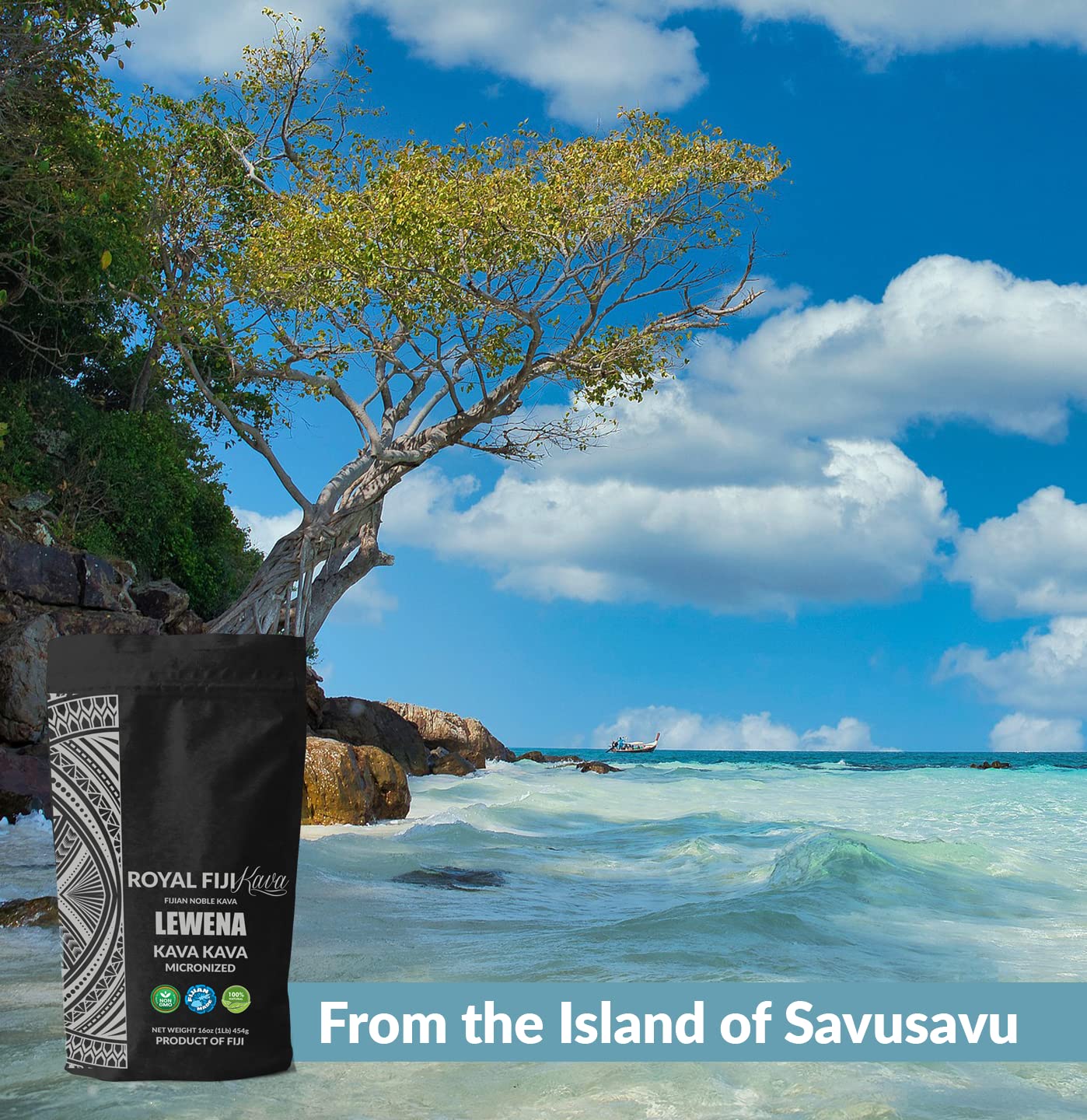 Premium Lewena Kava Powder from Royal Fiji - Smooth & Uplifting Social Drink Made from Mature Kava Root