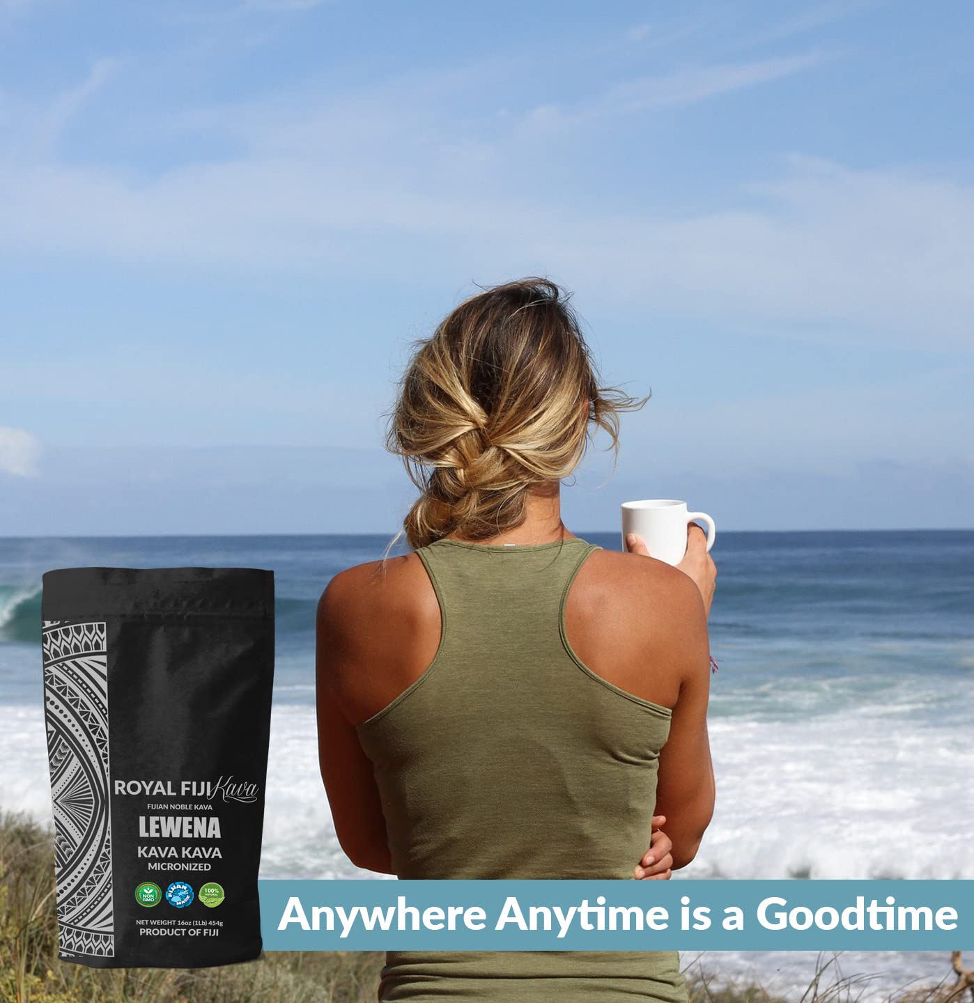 Premium Lewena Kava Powder from Royal Fiji - Smooth & Uplifting Social Drink Made from Mature Kava Root