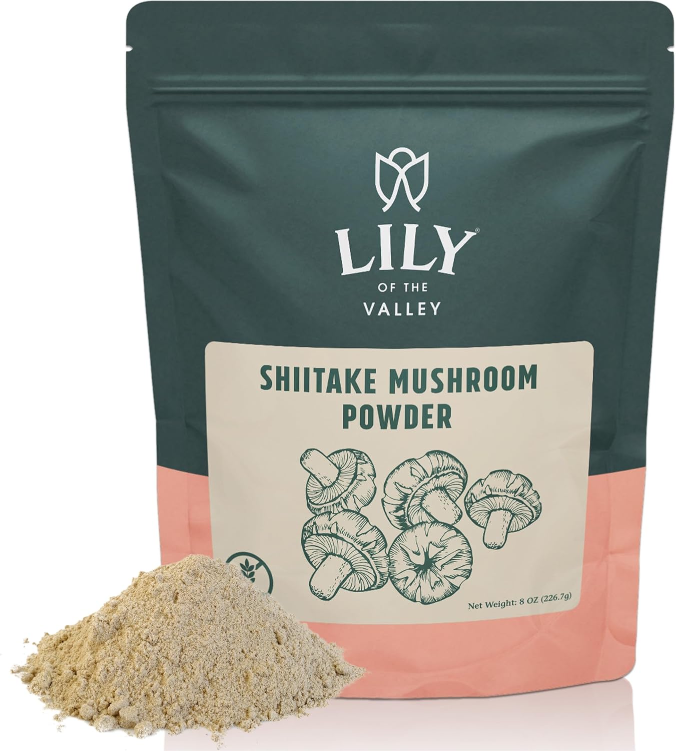 Premium Lily of the Valley Shiitake Mushroom Powder - Richer Umami Flavor - Ideal for Sauces, Soups, and Coffee - 4oz (113g)