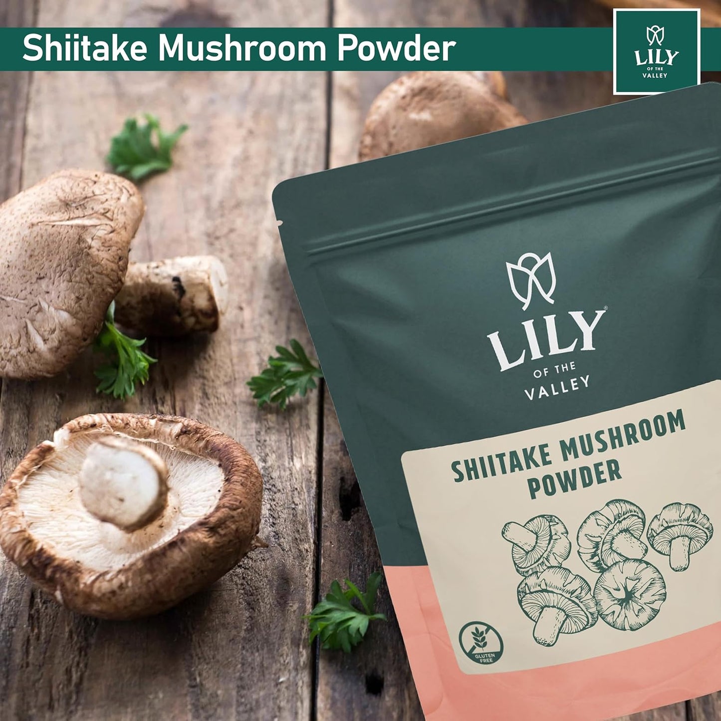 Premium Lily of the Valley Shiitake Mushroom Powder - Richer Umami Flavor - Ideal for Sauces, Soups, and Coffee - 4oz (113g)