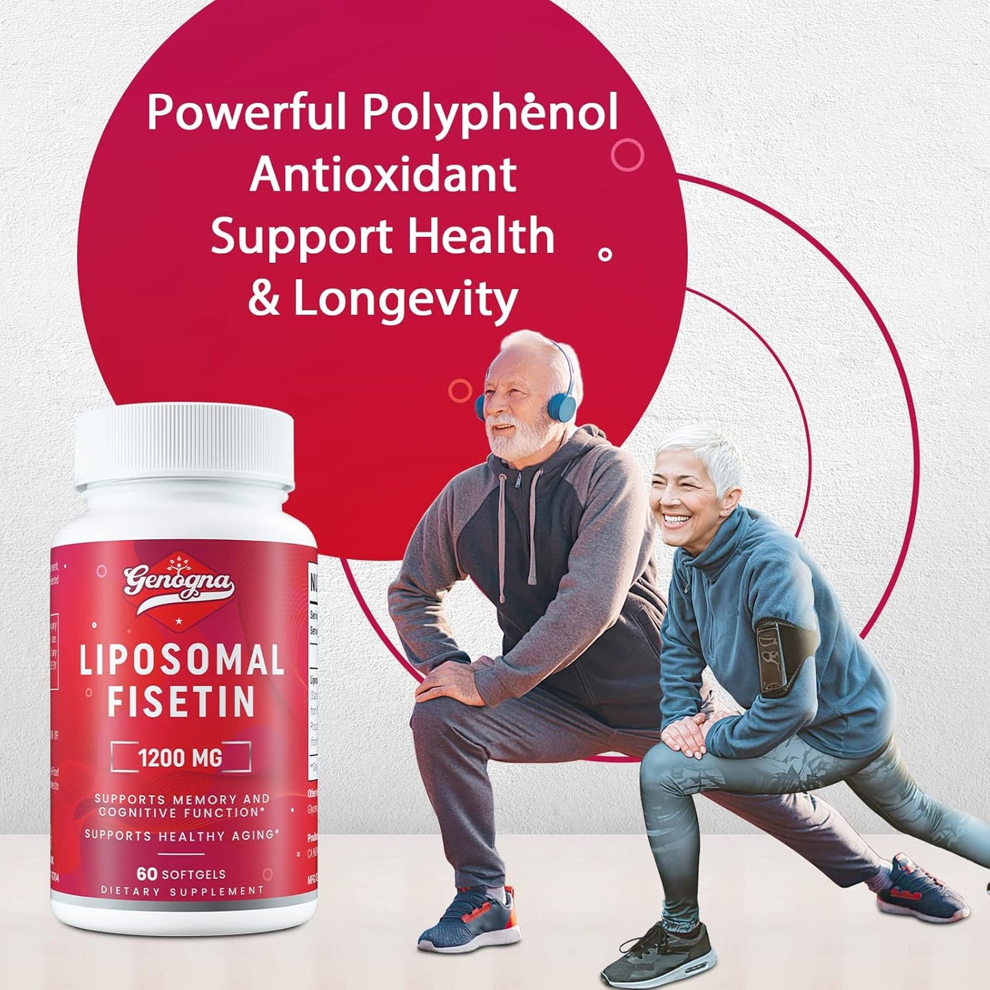 Premium Liposomal Fisetin Supplement 1200mg - High Bioavailability, 3rd Party Tested - 60 Capsules of Pure Dietary Fisetin for Antioxidant Support - Comparable to Apigenin, Luteolin, Quercetin