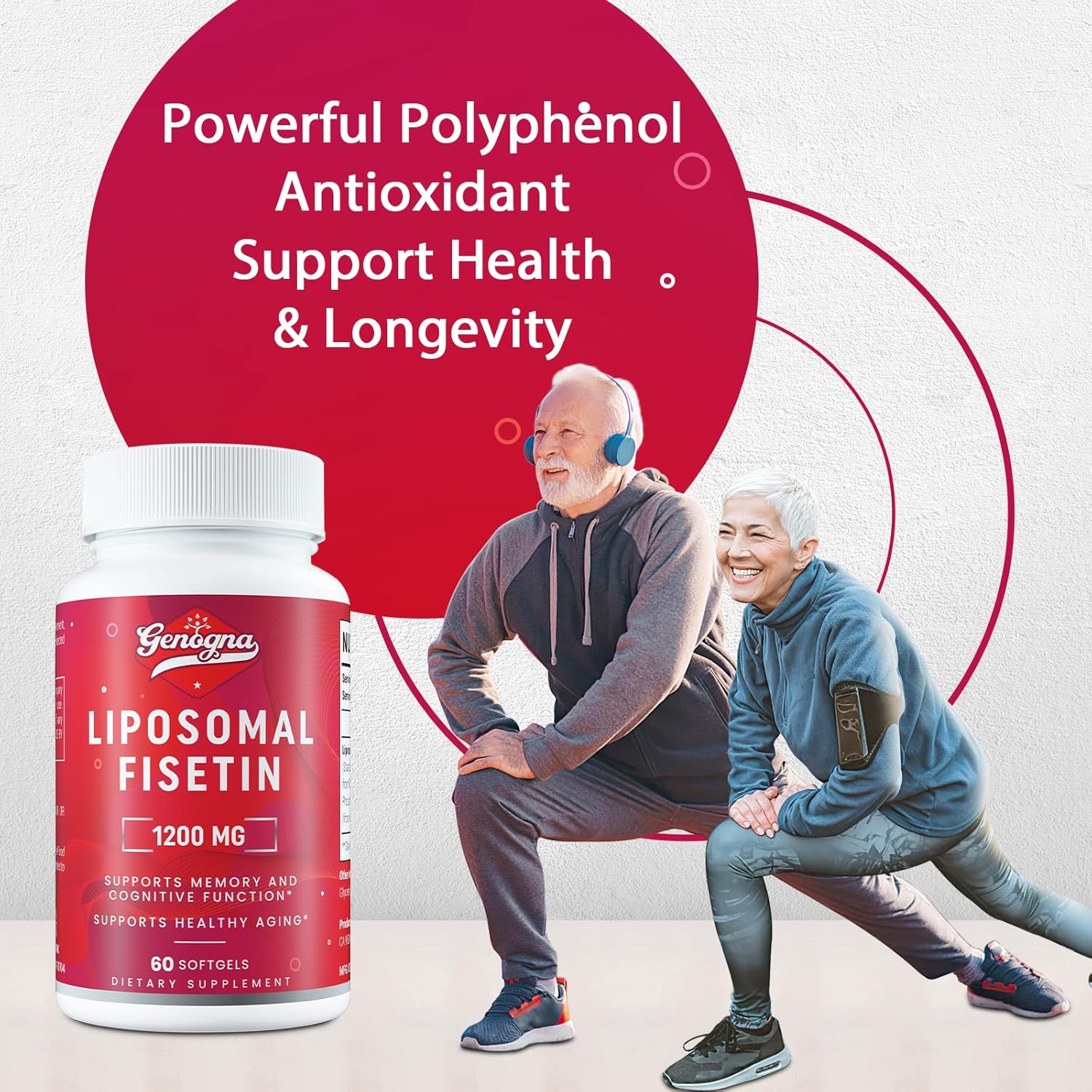 Premium Liposomal Fisetin Supplement 1200mg - High Bioavailability, 3rd Party Tested - 60 Capsules of Pure Dietary Fisetin for Antioxidant Support - Comparable to Apigenin, Luteolin, Quercetin