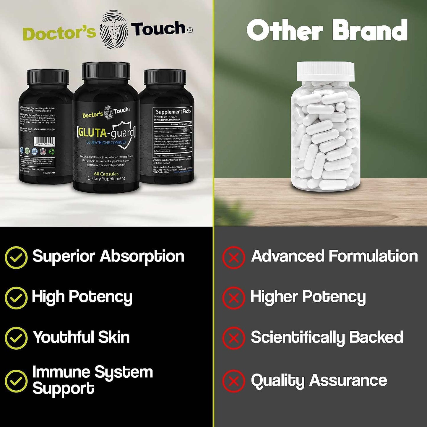 Premium Liposomal Glutathione Capsules for Energy, Brain Support, and Skin Health - Doctor's Formulated Maximum Absorption Supplement
