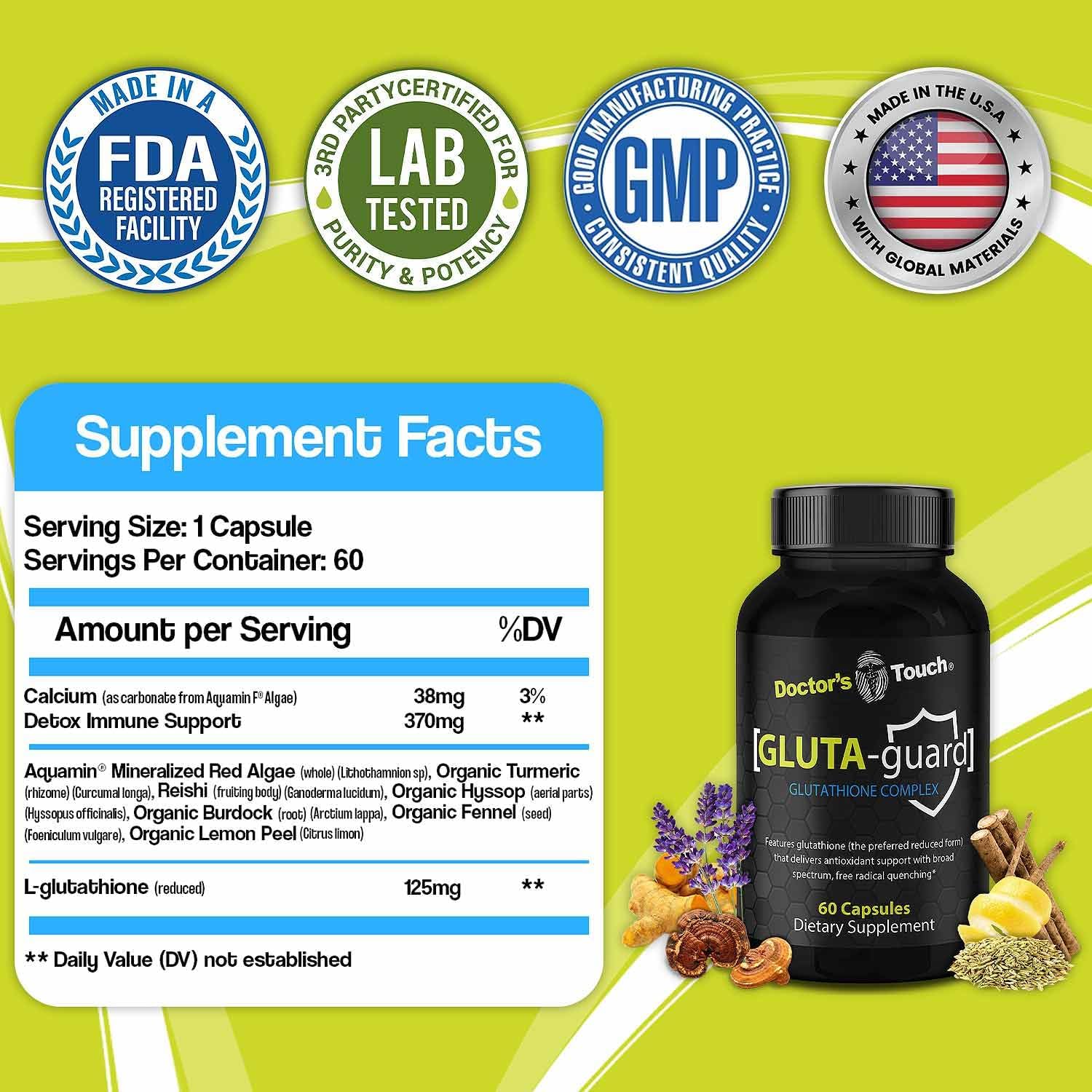 Premium Liposomal Glutathione Capsules for Energy, Brain Support, and Skin Health - Doctor's Formulated Maximum Absorption Supplement