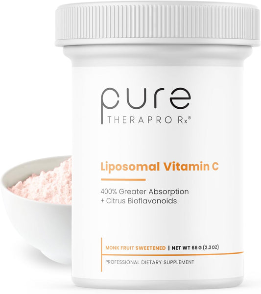 Premium Liposomal Vitamin C Powder for Healthy Aging & Immune Support - PureWay Vegan Supplement, Non-GMO, Made in USA - 66g, 120 Servings