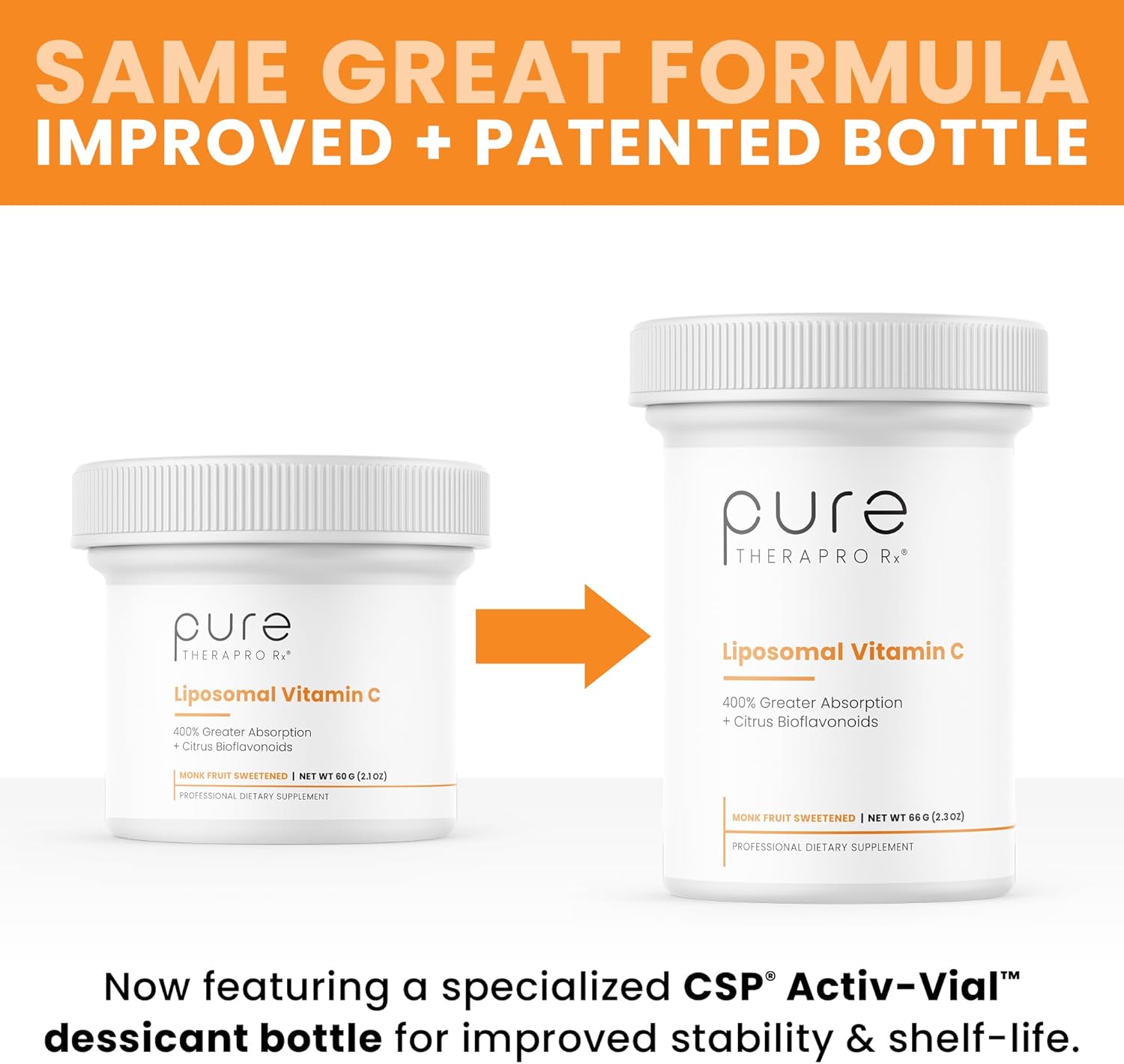 Premium Liposomal Vitamin C Powder for Healthy Aging & Immune Support - PureWay Vegan Supplement, Non-GMO, Made in USA - 66g, 120 Servings