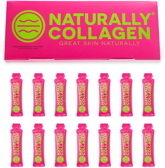 Premium Liquid Marine Collagen Supplement with 8000mg Collagen and Vitamin C - Tropical Fruit Flavour - 14 Sachets
