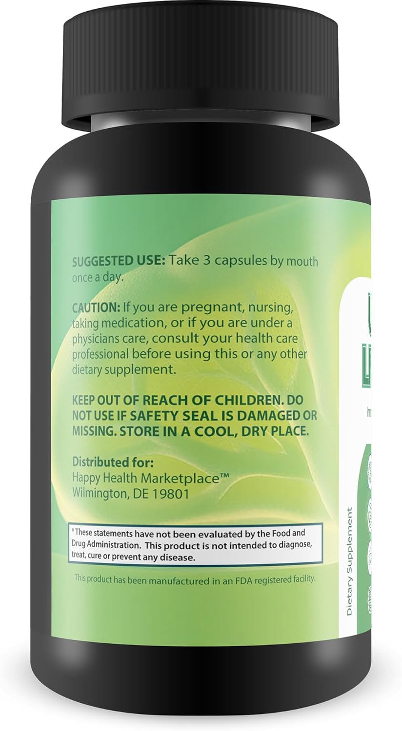 Premium Liver Health Supplement for Men and Women - Natural Herbal Liver Support Formula - Promotes Liver Health and Function - Happy Health Marketplace Liver Pro