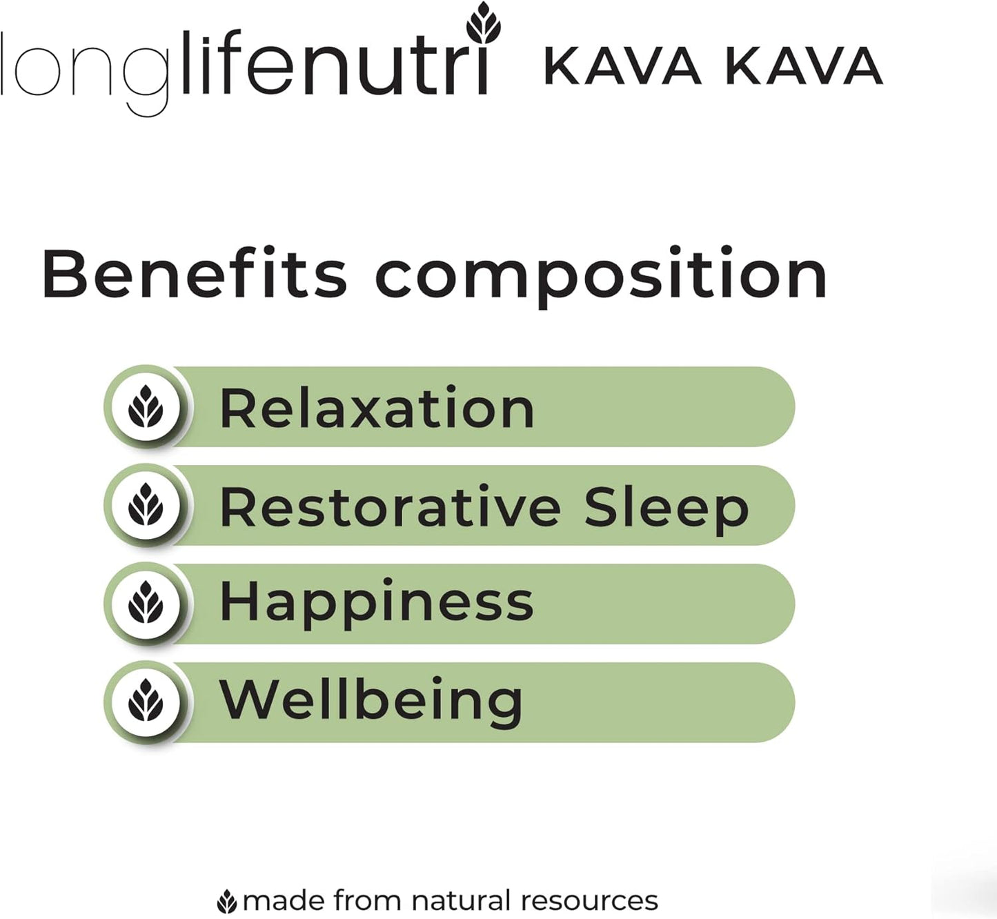 Premium LongLifeNutri Kava Kava Extract Supplements - 1000mg Natural Herb with High Piper Methysticum - 180 Vegan Capsules