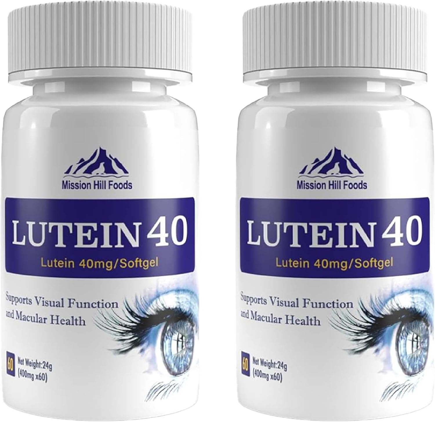 Premium Lutein & Zeaxanthin Eye Health Supplement - 40mg Softgels (2 Bottles, 4 Month Supply) | Vitamin Pills for Eyes | Non-GMO & Gluten Free