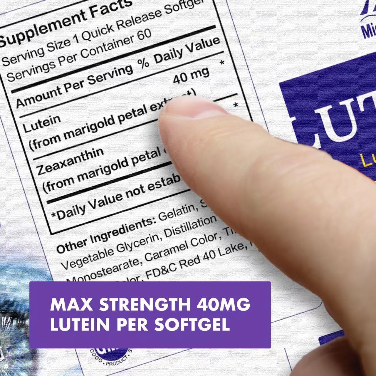 Premium Lutein & Zeaxanthin Eye Health Supplement - 40mg Softgels (2 Bottles, 4 Month Supply) | Vitamin Pills for Eyes | Non-GMO & Gluten Free