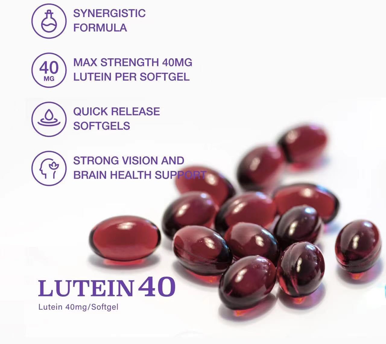 Premium Lutein & Zeaxanthin Eye Health Supplement - 40mg Softgels (2 Bottles, 4 Month Supply) | Vitamin Pills for Eyes | Non-GMO & Gluten Free