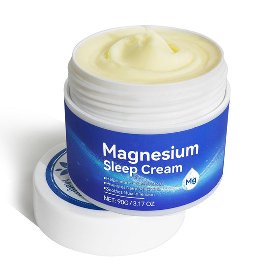 Premium Magnesium Cream for Sleep 3.17 Oz - Topical Cream for Safe & Easy Absorption, Quick Drying, Gentle on Skin - Blue Color