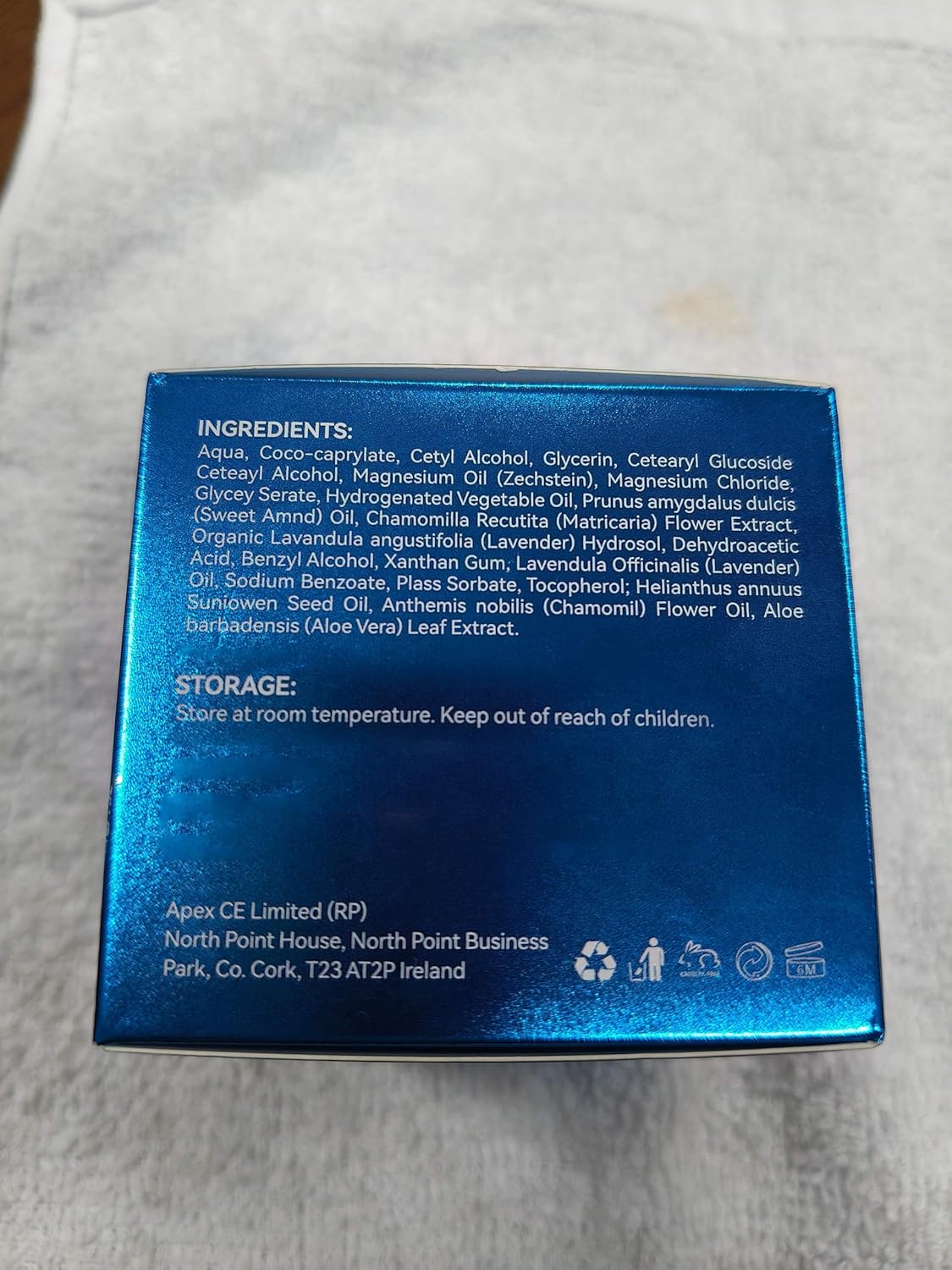 Premium Magnesium Cream for Sleep 3.17 Oz - Topical Cream for Safe & Easy Absorption, Quick Drying, Gentle on Skin - Blue Color