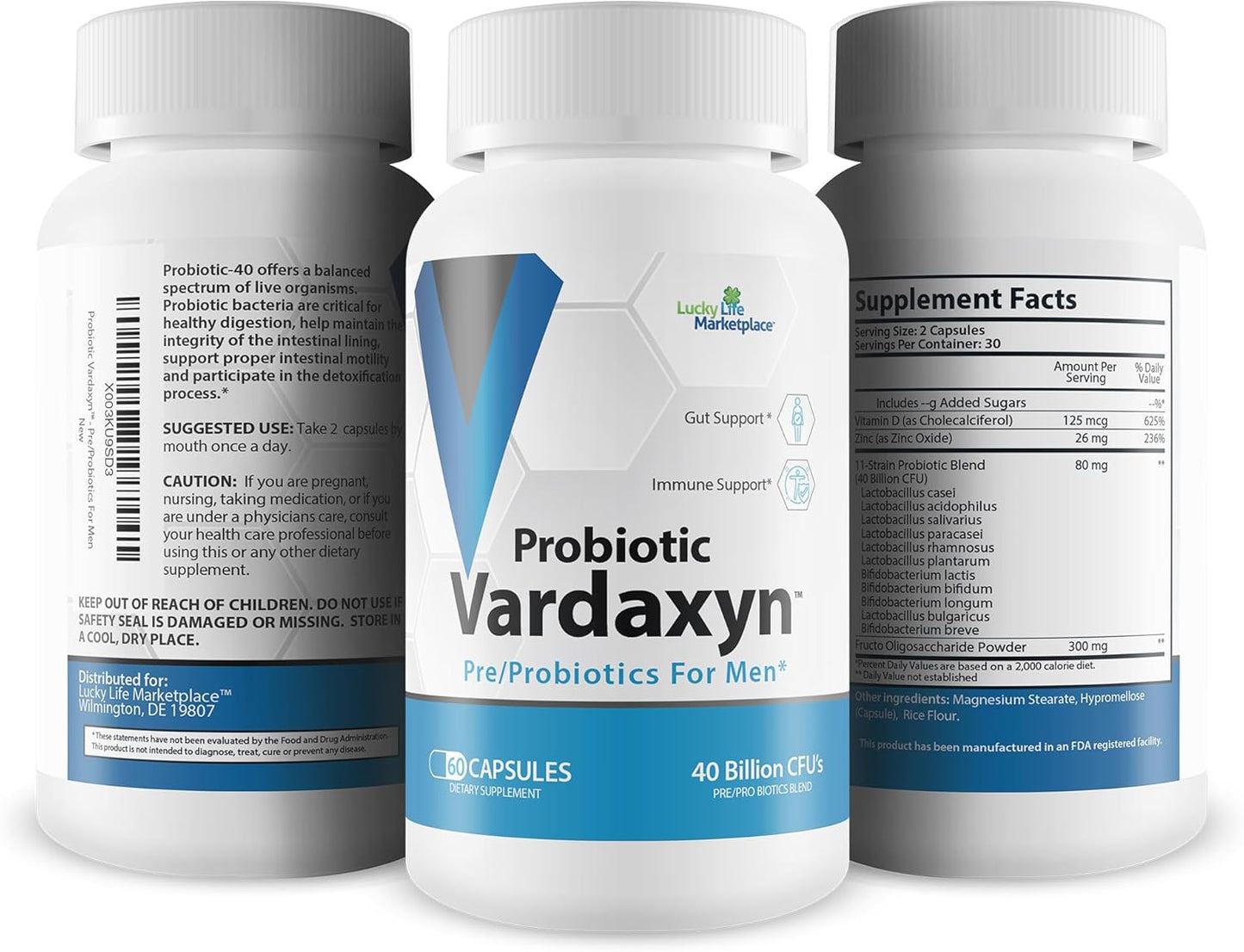 Premium Male Probiotic Vardaxyn - Comprehensive Formula for Men's Health - Supports Gut, Mood, Digestion, and Immune System