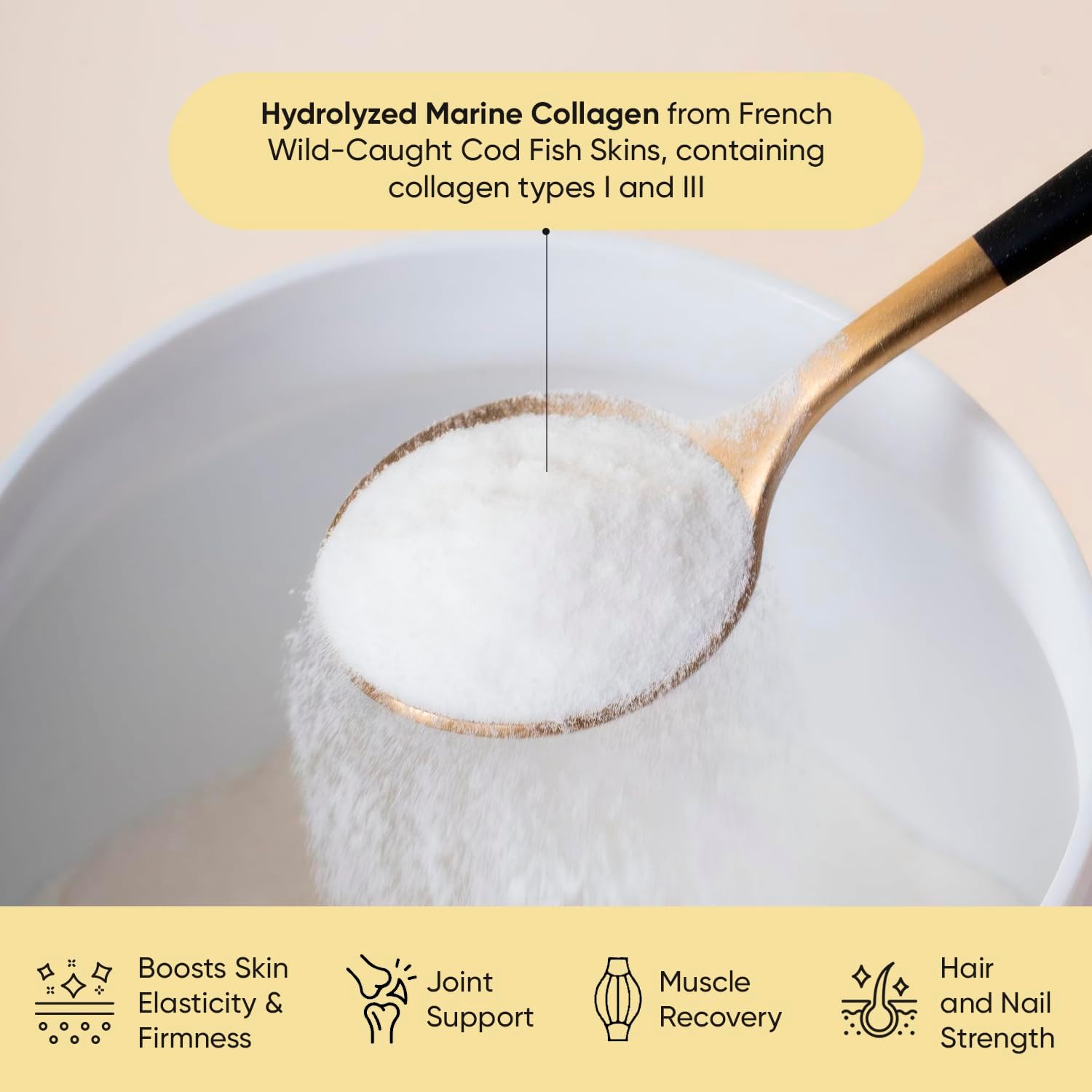 Premium Marine Collagen Peptides Powder for Skin, Nails, Hair and Bones - Hydrolyzed Fish Collagen Powder for Women - LYS by Misa Love Yourself - 8.4 oz