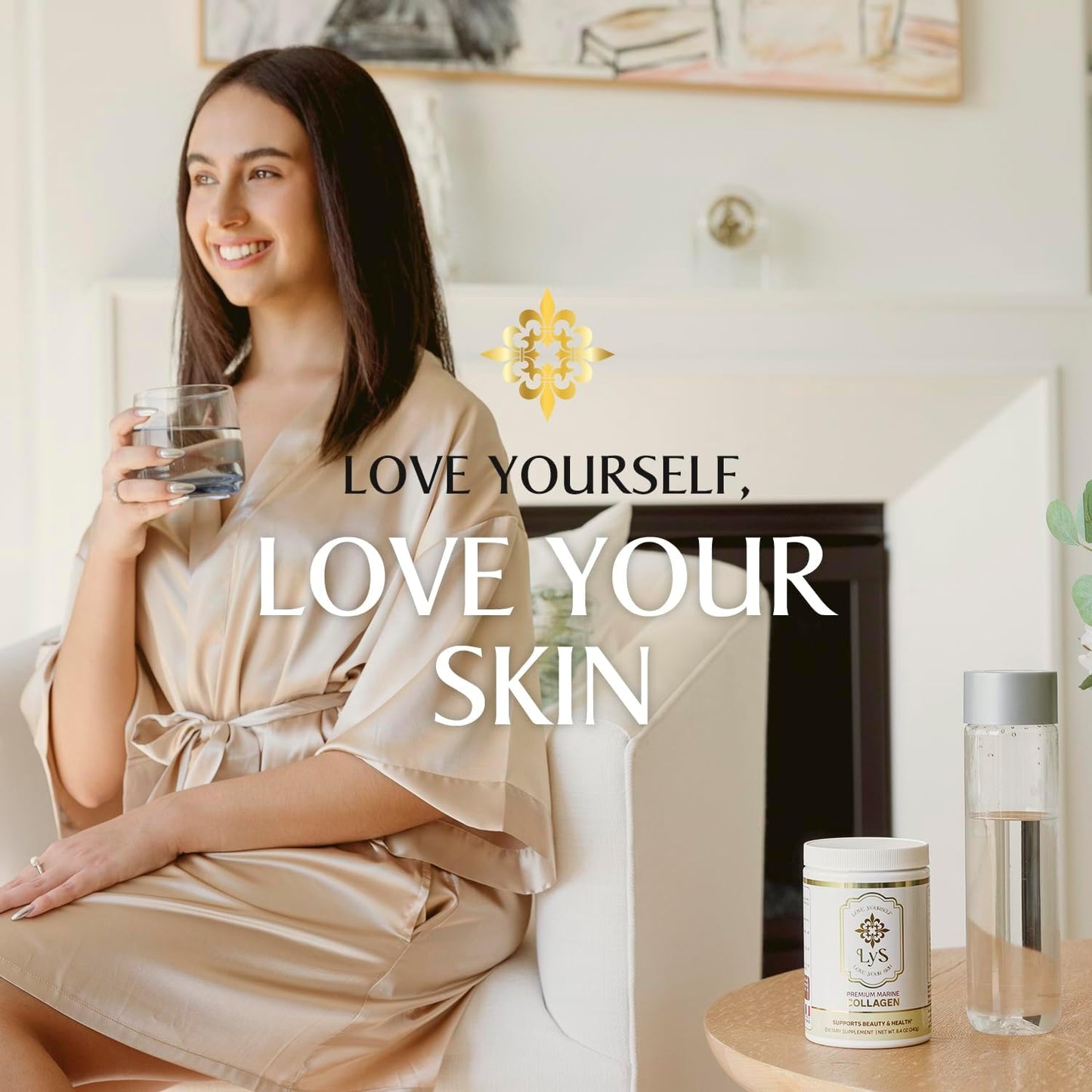Premium Marine Collagen Peptides Powder for Skin, Nails, Hair and Bones - Hydrolyzed Fish Collagen Powder for Women - LYS by Misa Love Yourself - 8.4 oz