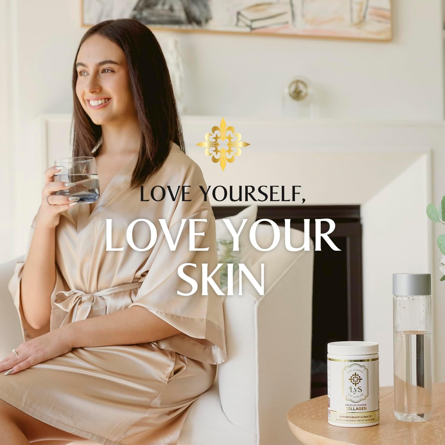 Premium Marine Collagen Peptides Powder for Skin, Nails, Hair and Bones - Hydrolyzed Fish Collagen Powder for Women - LYS by Misa Love Yourself - 8.4 oz