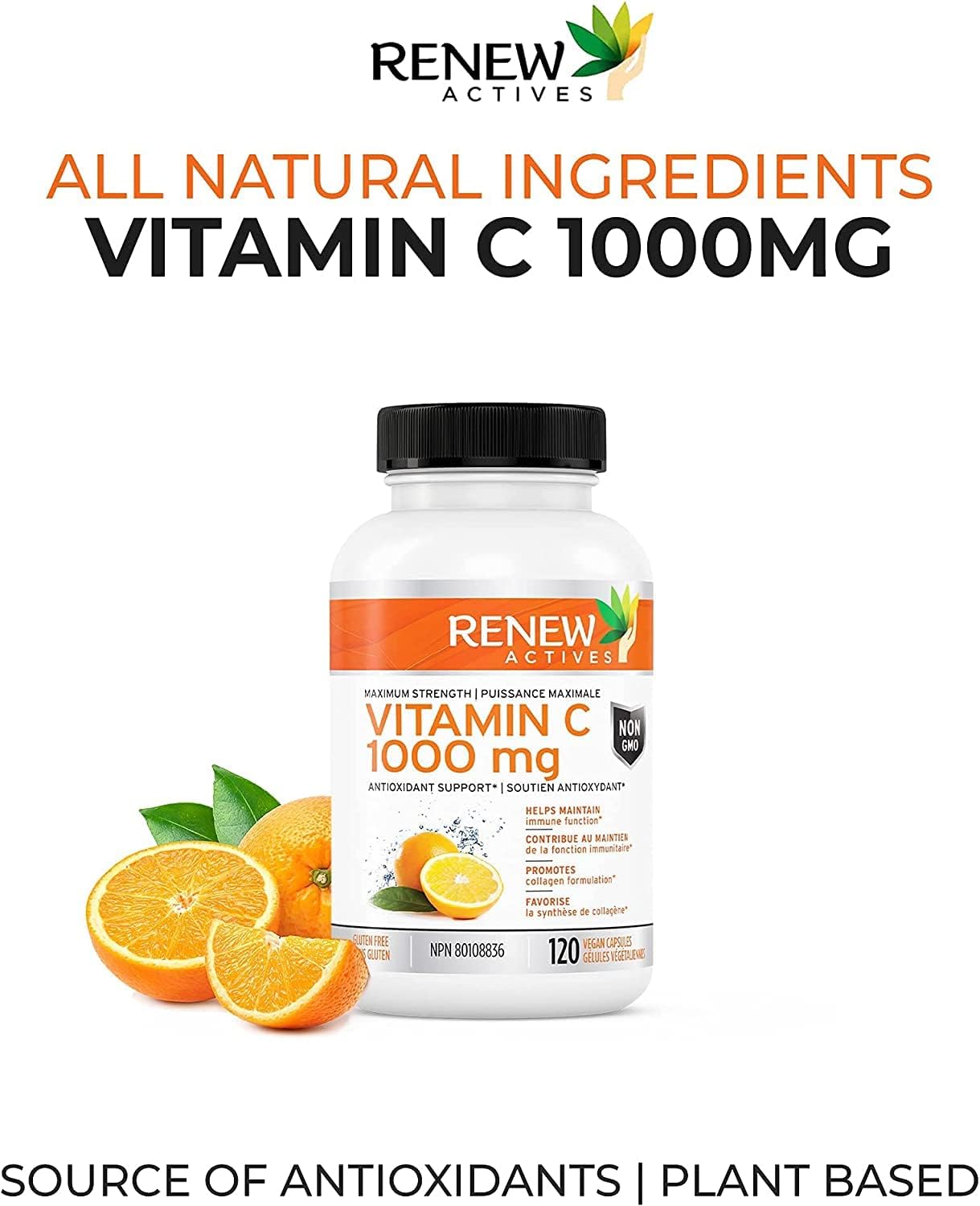 Premium Maximum Strength Vitamin C 1000MG - Boost Immunity & Antioxidants for Health - Non-GMO, Sugar Free - 4 Month Supply (120 Capsules)