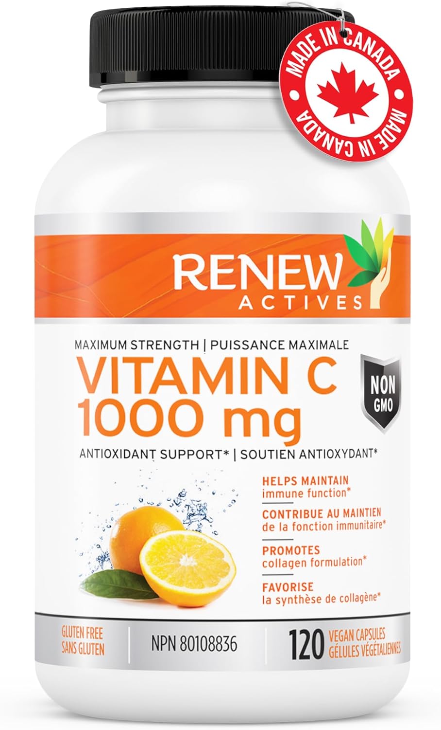 Premium Maximum Strength Vitamin C 1000MG - Boost Immunity & Antioxidants for Health - Non-GMO, Sugar Free - 4 Month Supply (120 Capsules)