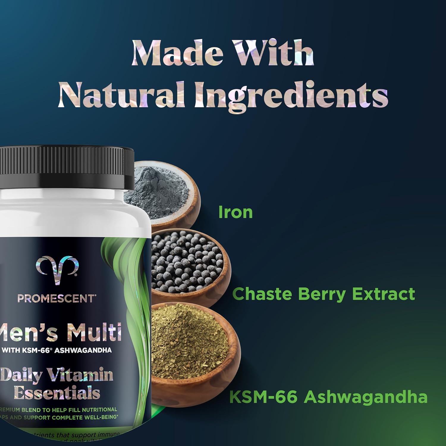 Premium Men's Health Bundle: Promescent Delay Spray + Daily Multivitamin with B Complex, Vitamin C & D, Ashwagandha KSM 66