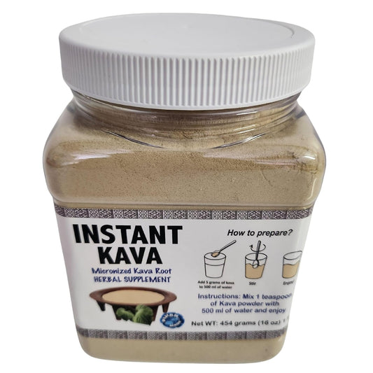 Premium Micronized Instant Noble Kava Powder 16 Oz Jar | Authentic Heavy Kava | No Straining | Gourmet Root Powder