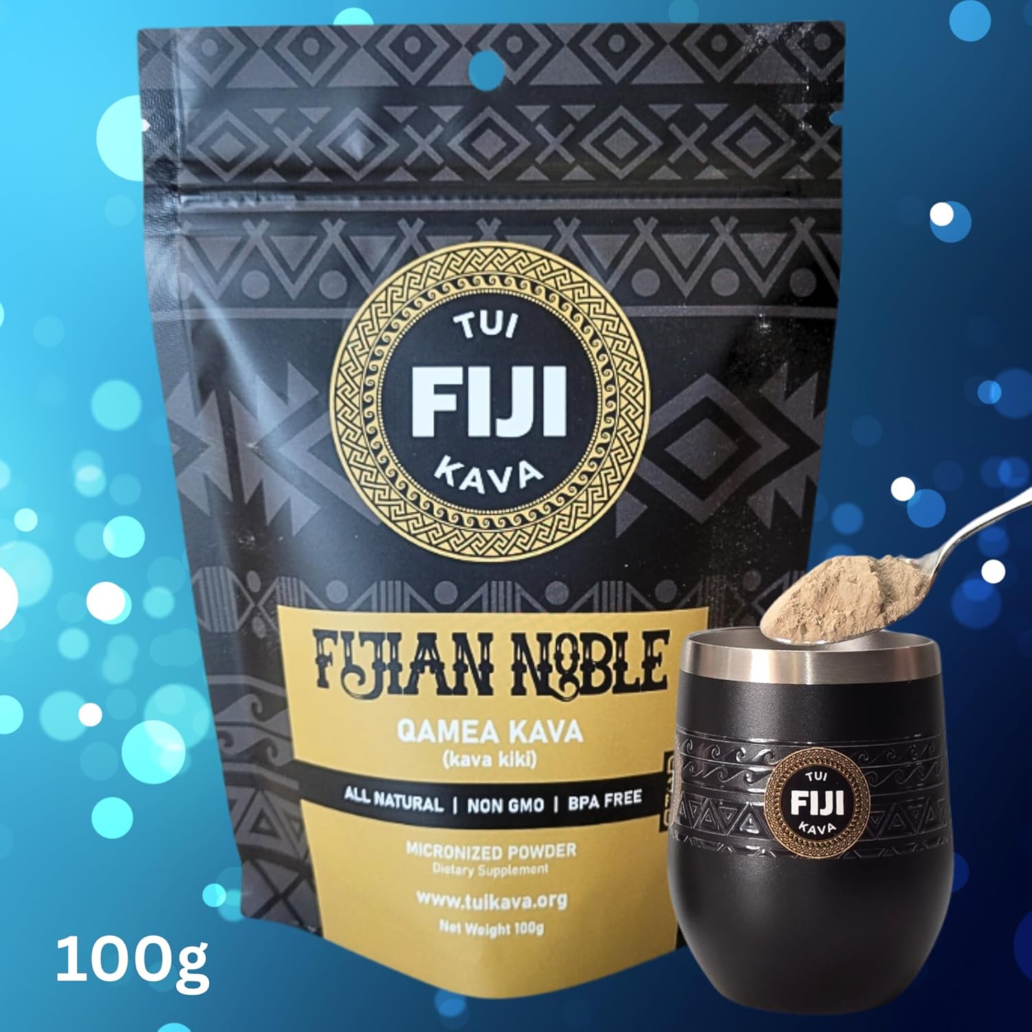 Premium Micronized Noble Kava 100g - All Natural Relaxation, Focus, Mood Support - Stress Relief - No Straining - Travel Size