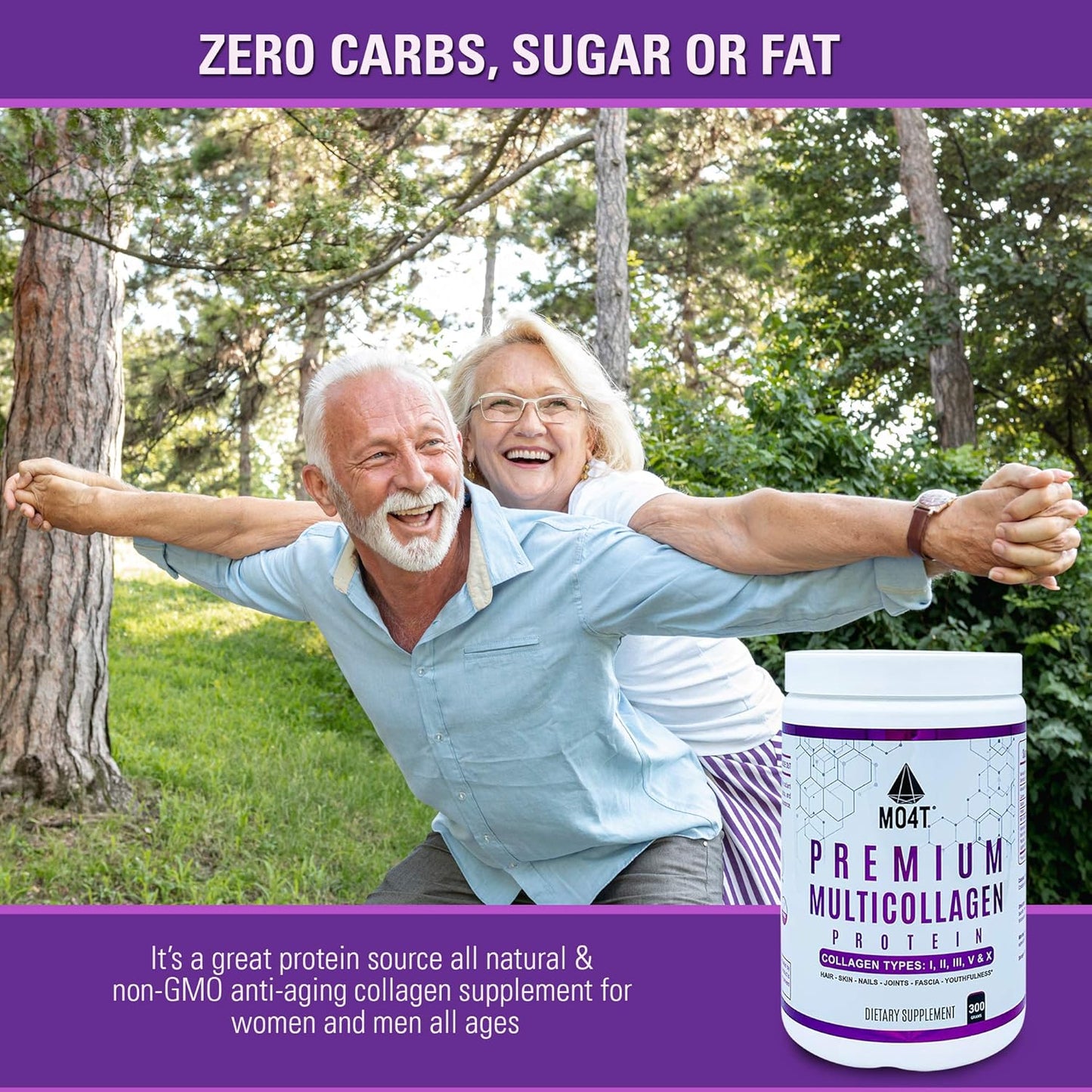 Premium Multi Collagen Powder for MOMOF4TRANSFORM - Type 1, 2, 3, 5, 10 - Sugar-Free, Keto-Friendly - 10.58 Oz